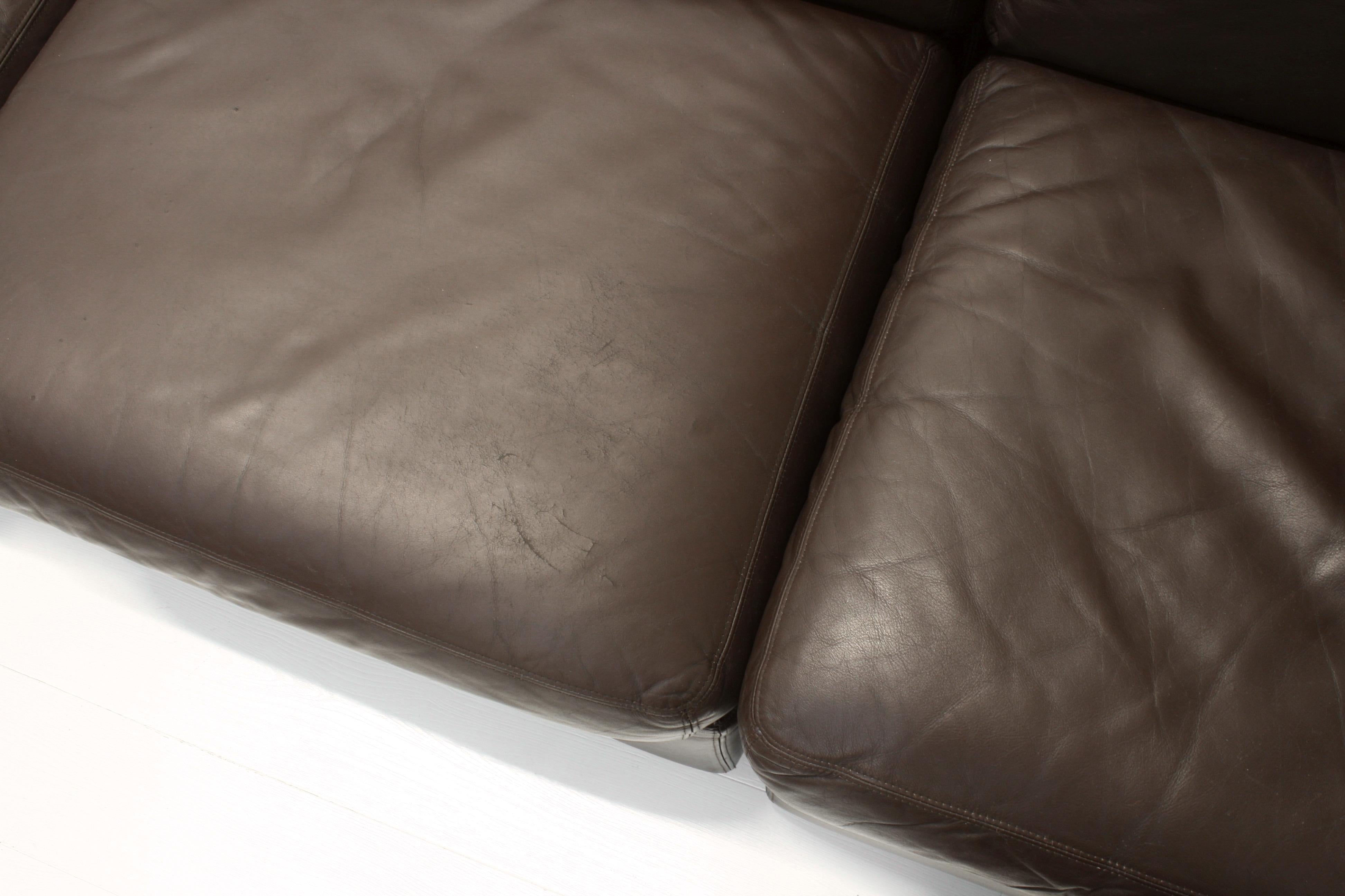 Modular Brown Leather Jeep Sectional Sofa by Anita Schmidt for Durlet, 1970s For Sale 4
