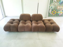 5 Modular Camaleonda Armchairs and Ottomans in Brown Corduroy by Bellini for C&B