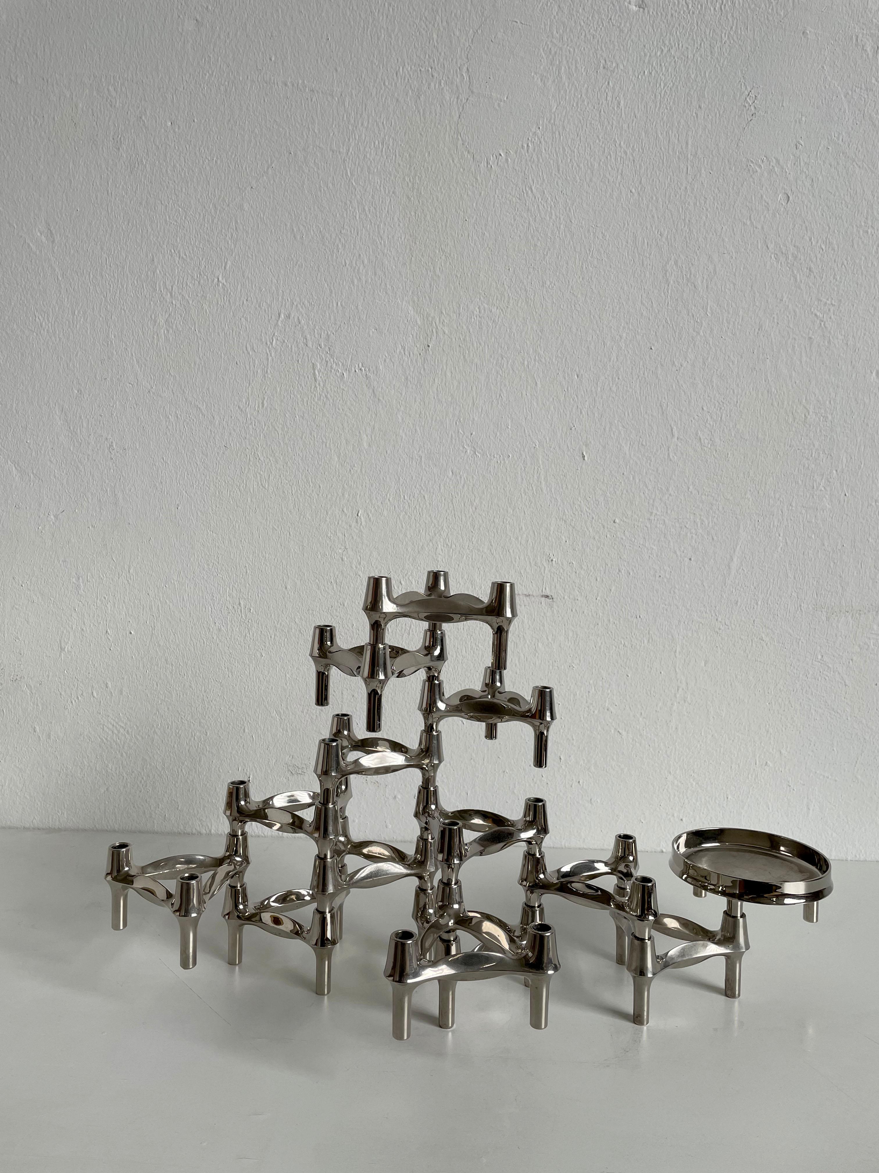 Modular Candle Holder by Caesare Stoffi for BMF Nagel, 14 Pcs, Germany, 1970s 4
