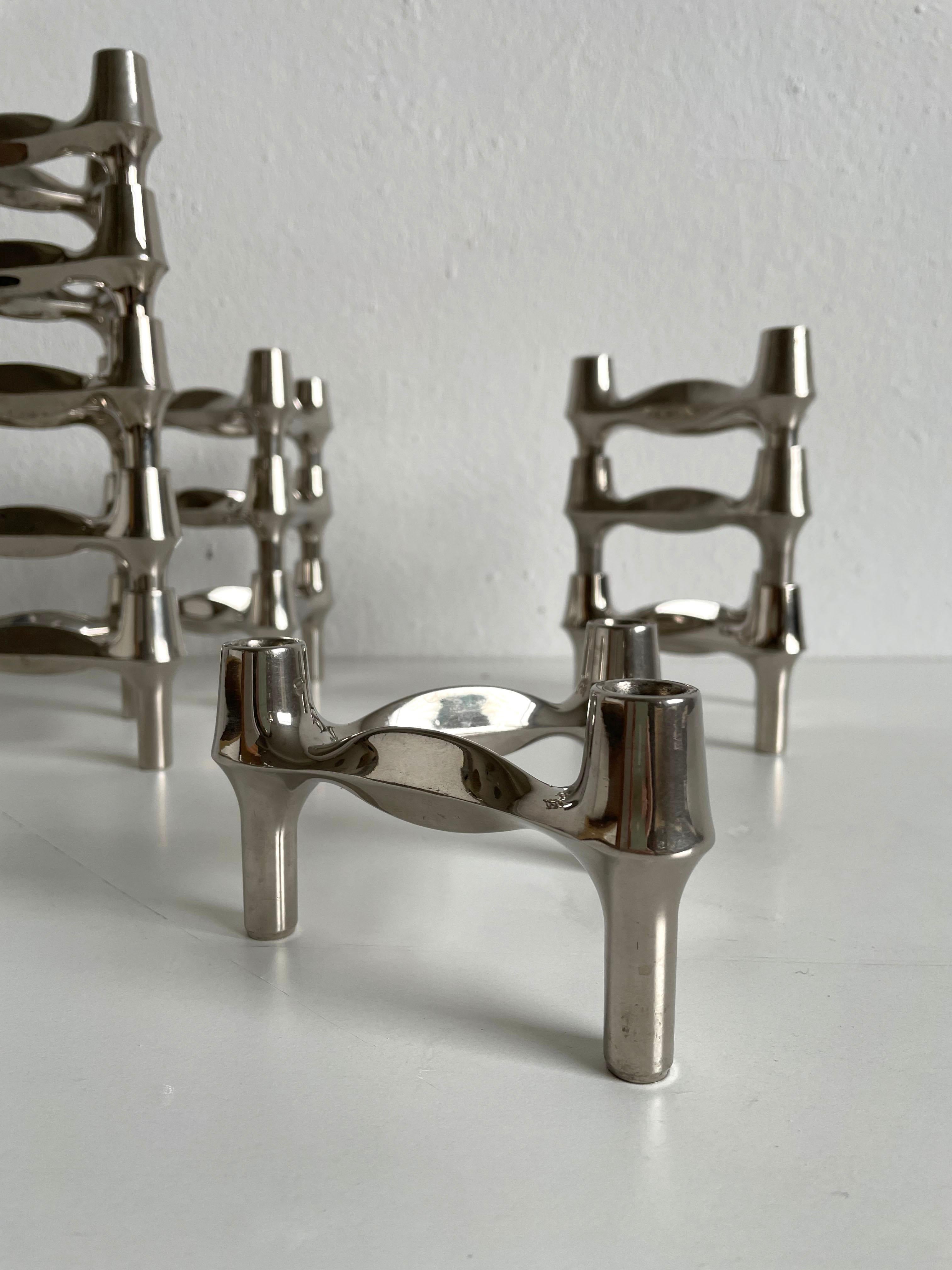 Mid-Century Modern Modular Candle Holder by Caesare Stoffi for BMF Nagel, 14 Pcs, Germany, 1970s