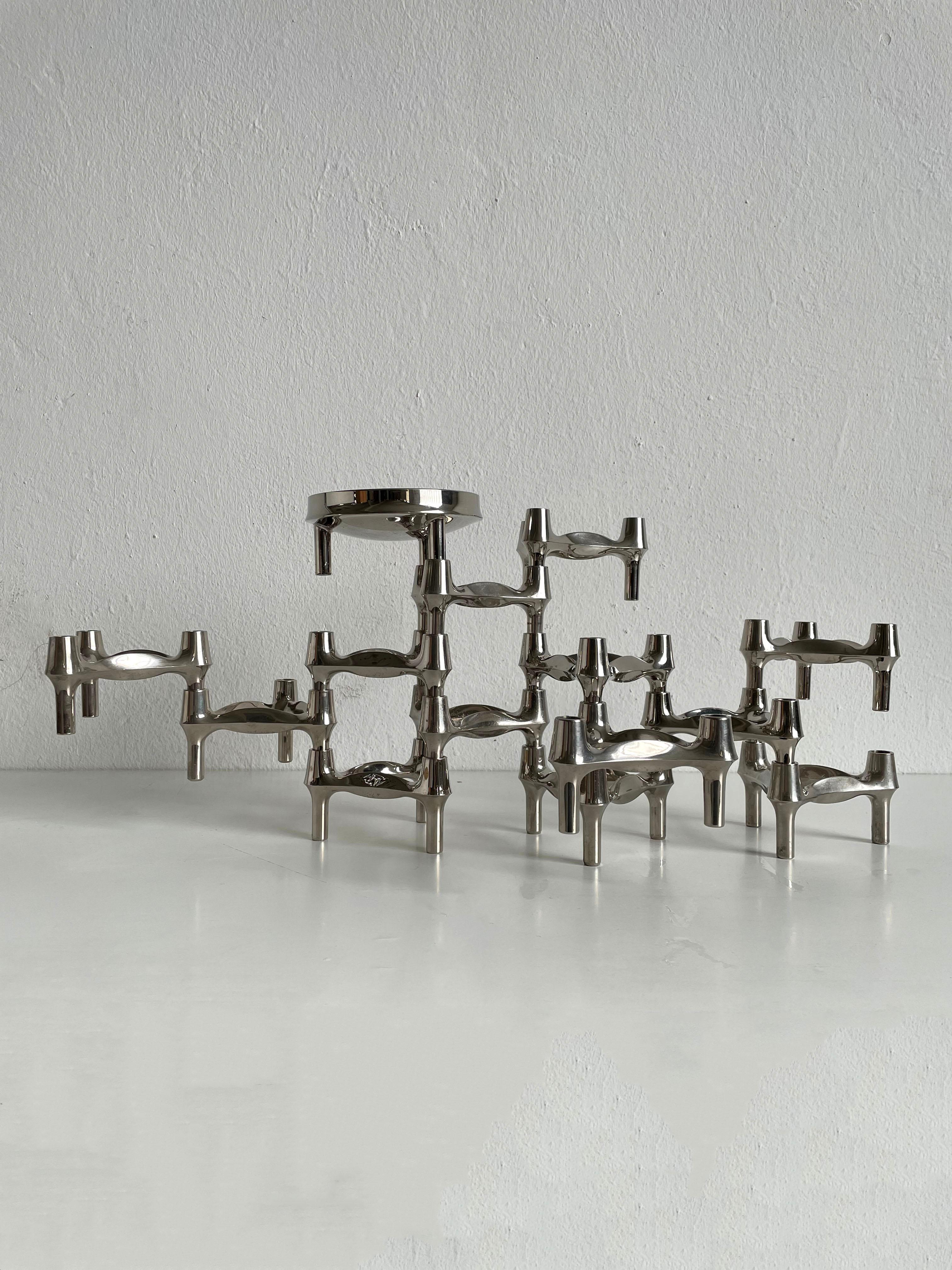 Modular Candle Holder by Caesare Stoffi for BMF Nagel, 14 Pcs, Germany, 1970s 1