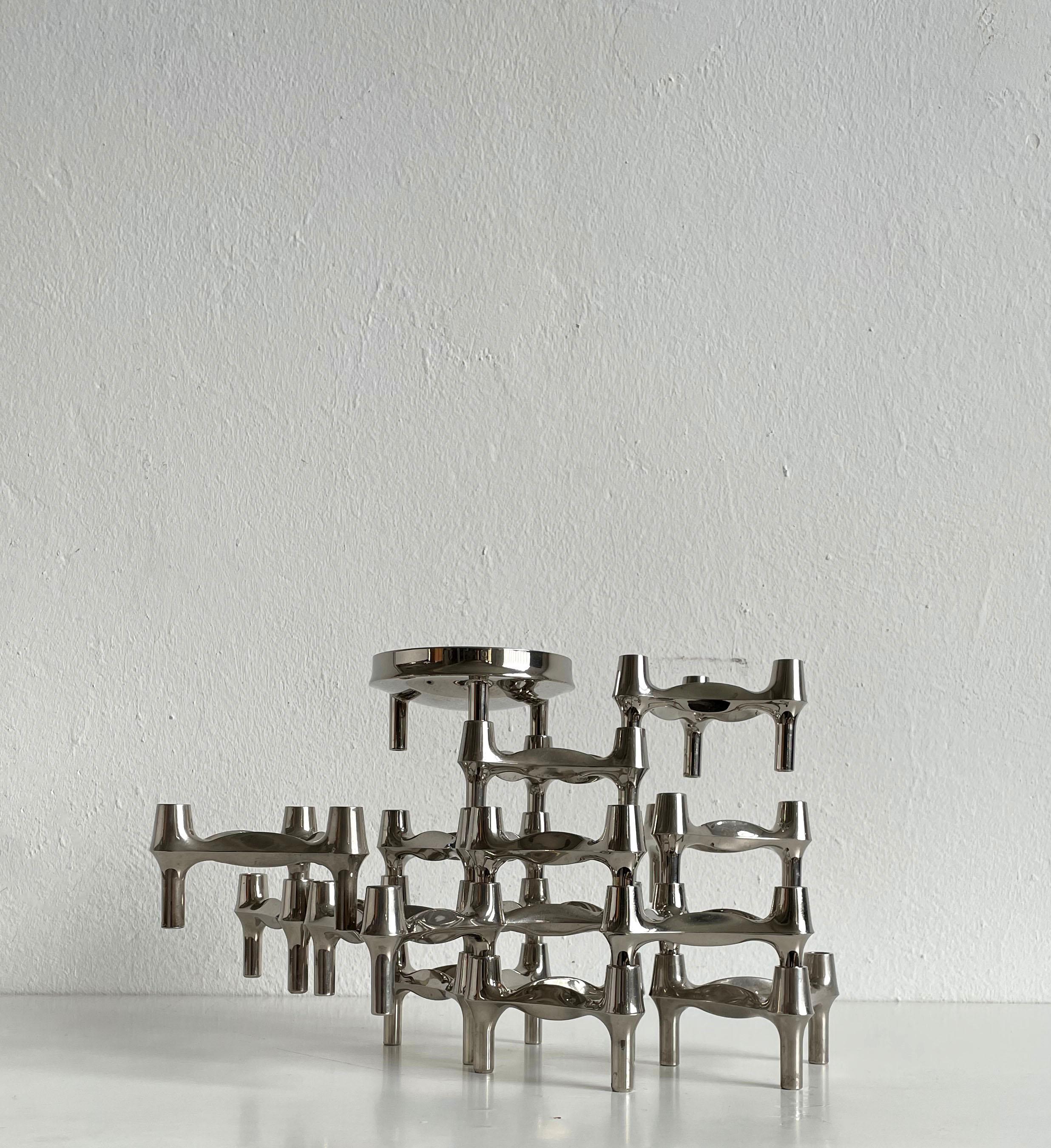 Modular Candle Holder by Caesare Stoffi for BMF Nagel, 14 Pcs, Germany, 1970s 2