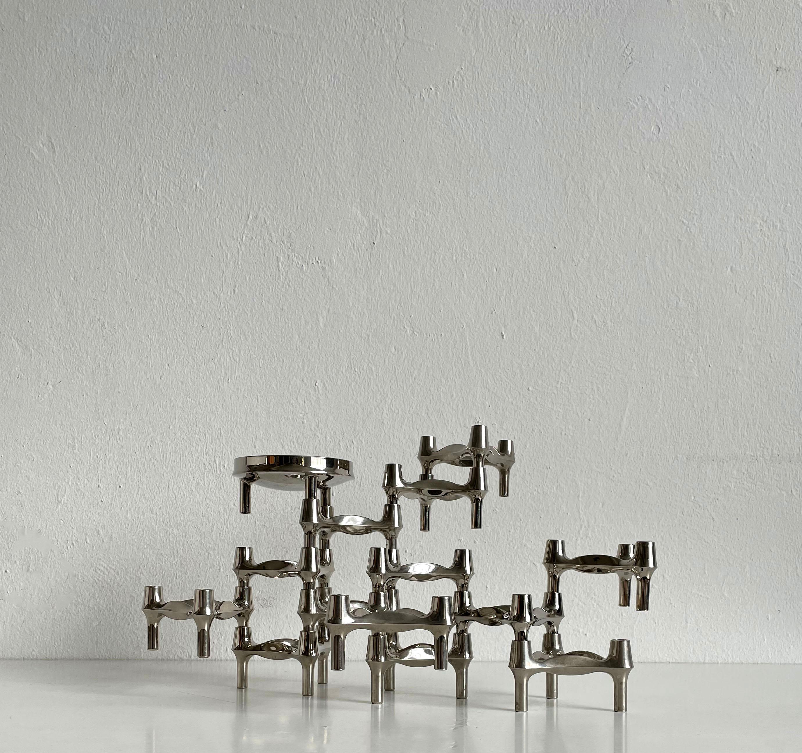 Modular Candle Holder by Caesare Stoffi for BMF Nagel, 14 Pcs, Germany, 1970s 3