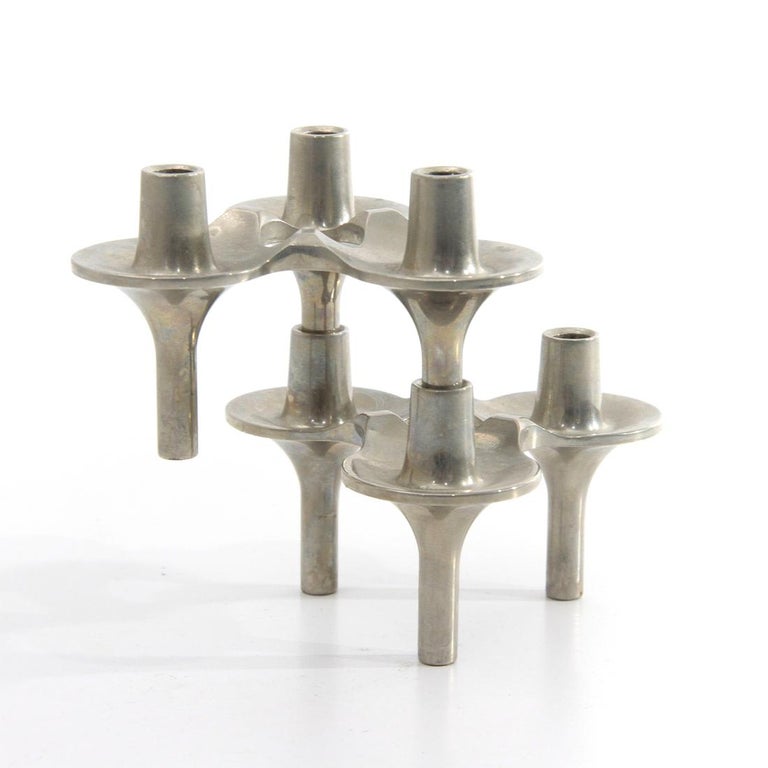 Modular Candle Holders by Ceasar Stoffi and Fritz Nagel for BMF, 1960s, Set of 2 2
