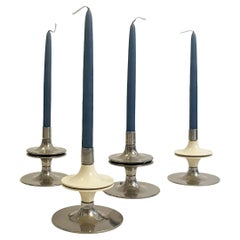 Modular Candlesticks in Chromed Steel and Plastic by BMF Nagel, 1970s