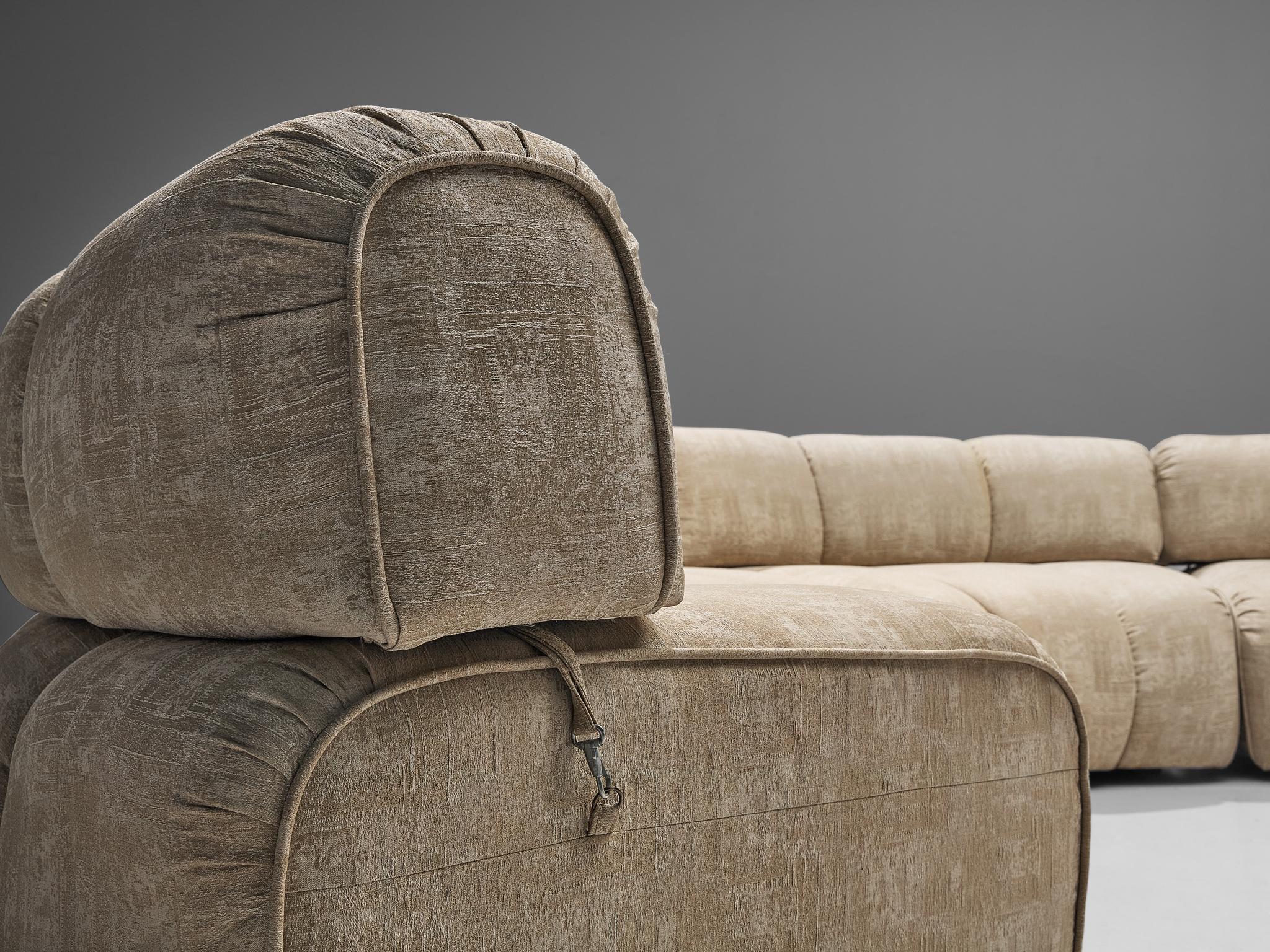 Modular 'Caterpillar' Sofa in Cream Upholstery 1