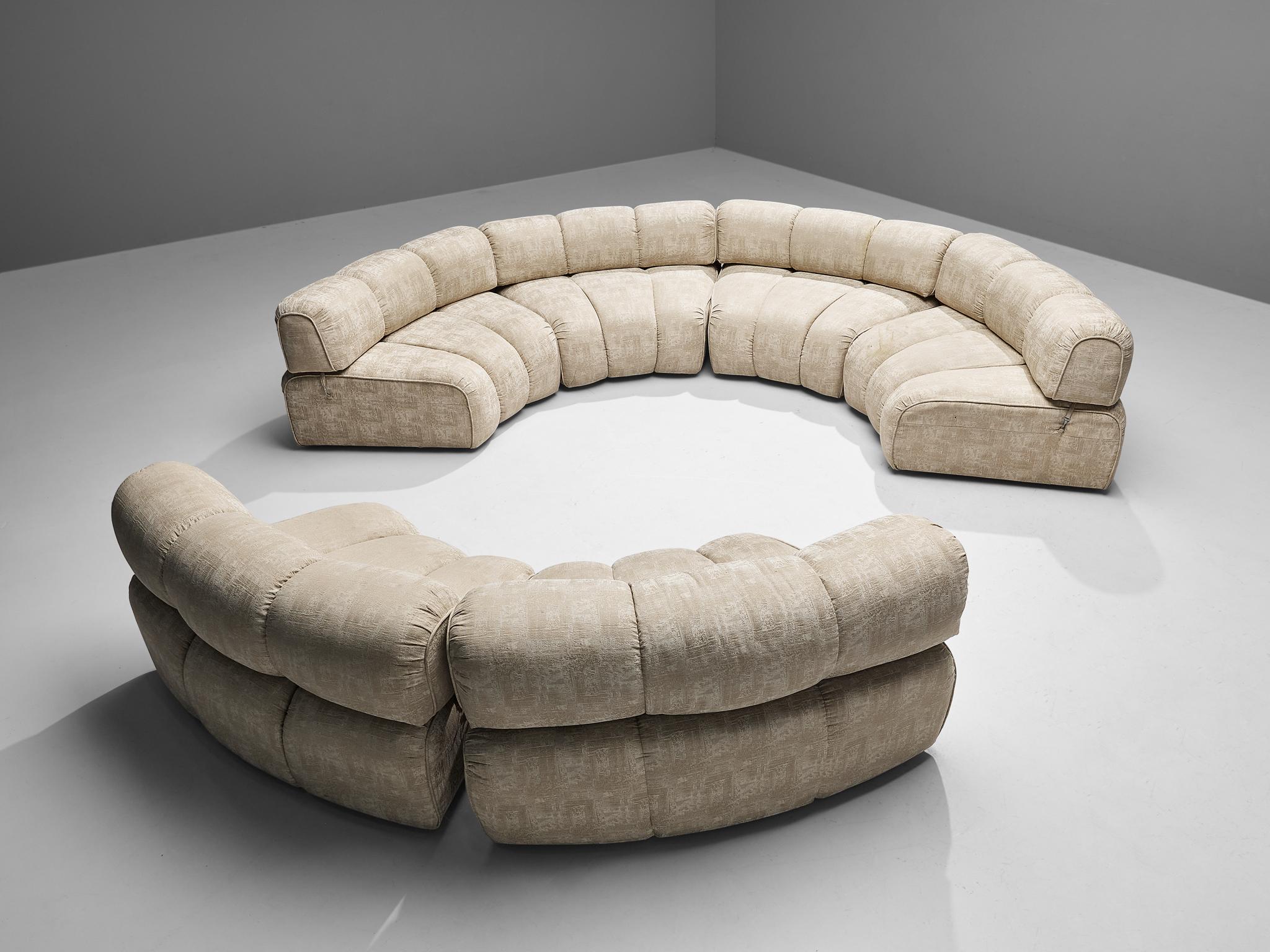 Modular 'Caterpillar' Sofa in Cream Upholstery 2