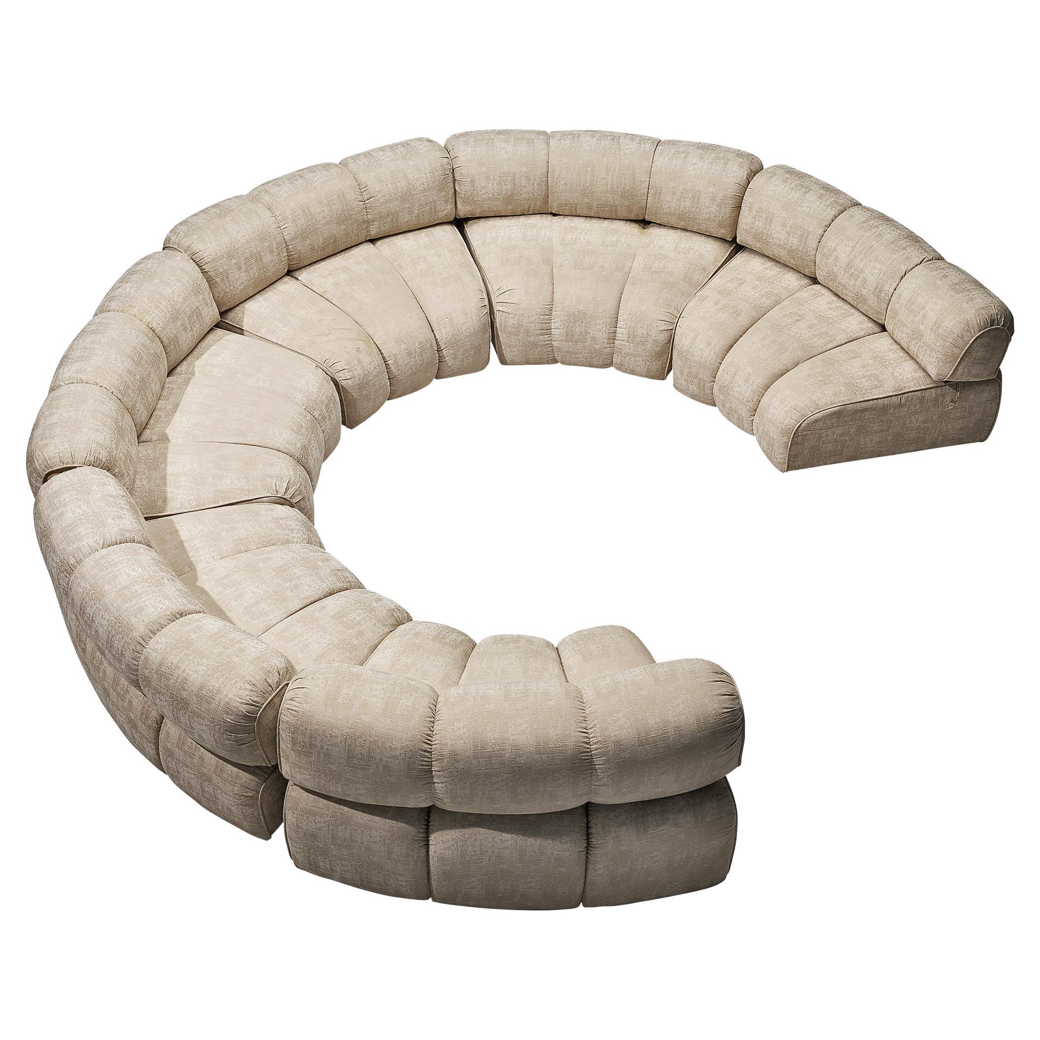 Modular 'Caterpillar' Sofa in Cream Upholstery