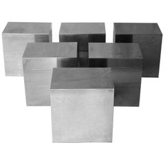 Modular Centre Side Table Cubic Shaped Chromed, Italy, 1970