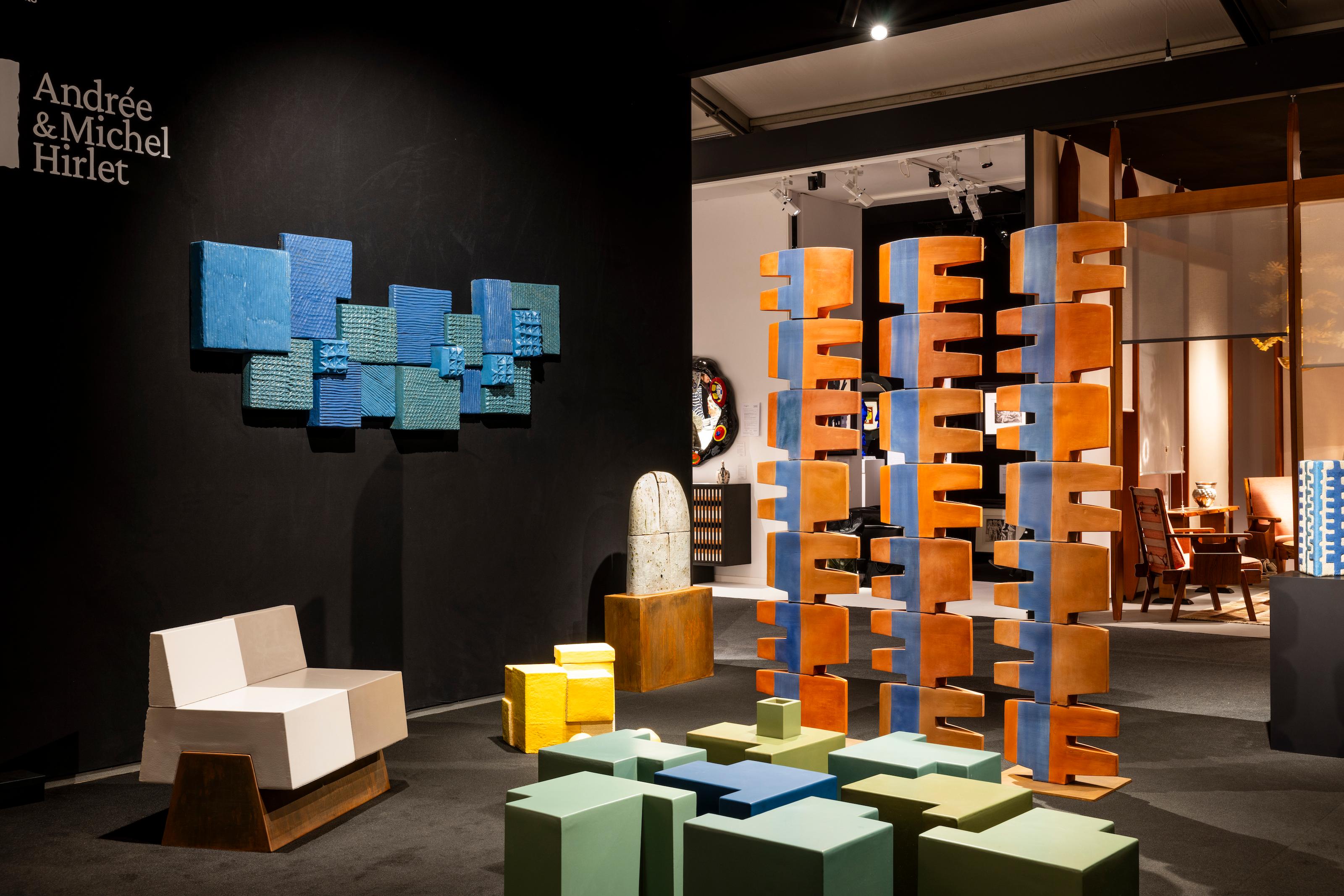 Banquette modulaire en céramique par Andrée & Michel Hirlet, France en vente 2