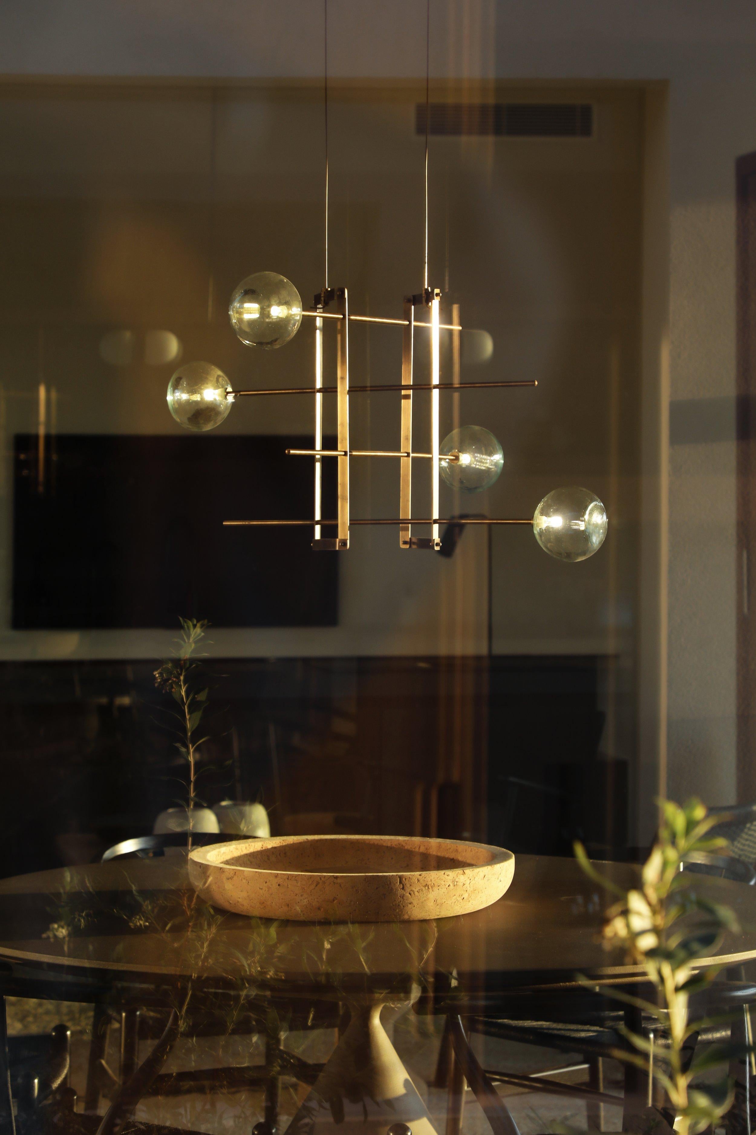Modular Chandelier 4 Lamps by Contain For Sale 1