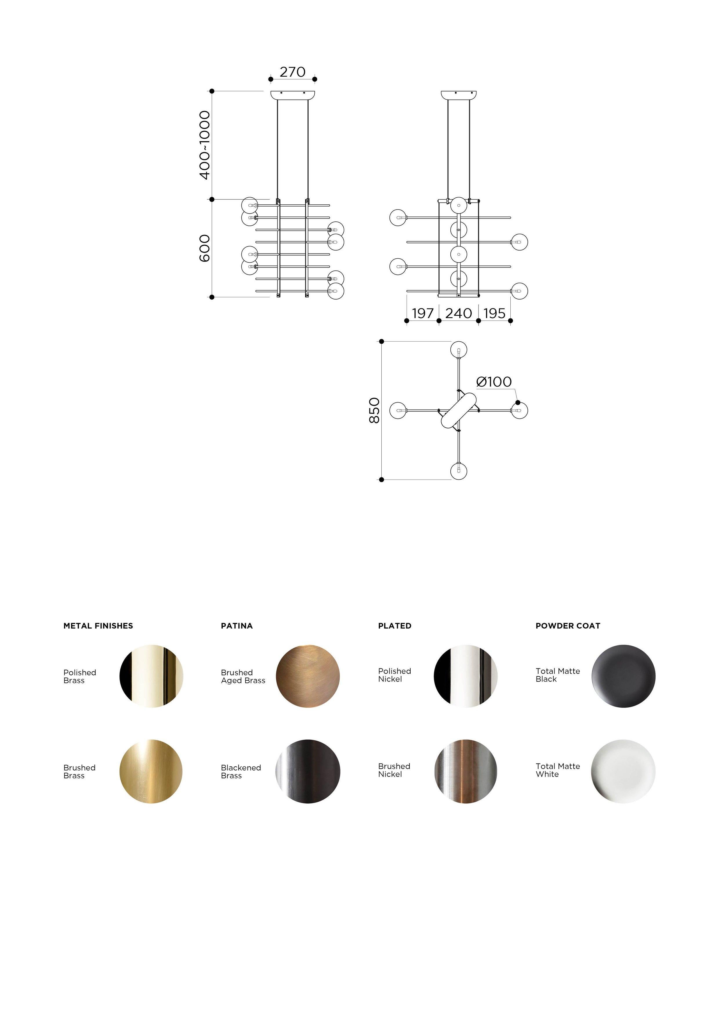 Modularer Kronleuchter mit 8 Lampen von Contain (21. Jahrhundert und zeitgenössisch) im Angebot
