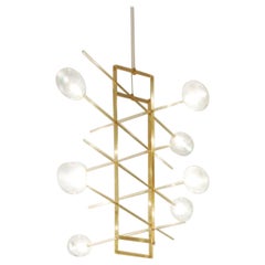 Lustre modulaire long de 8 lampes par Contain