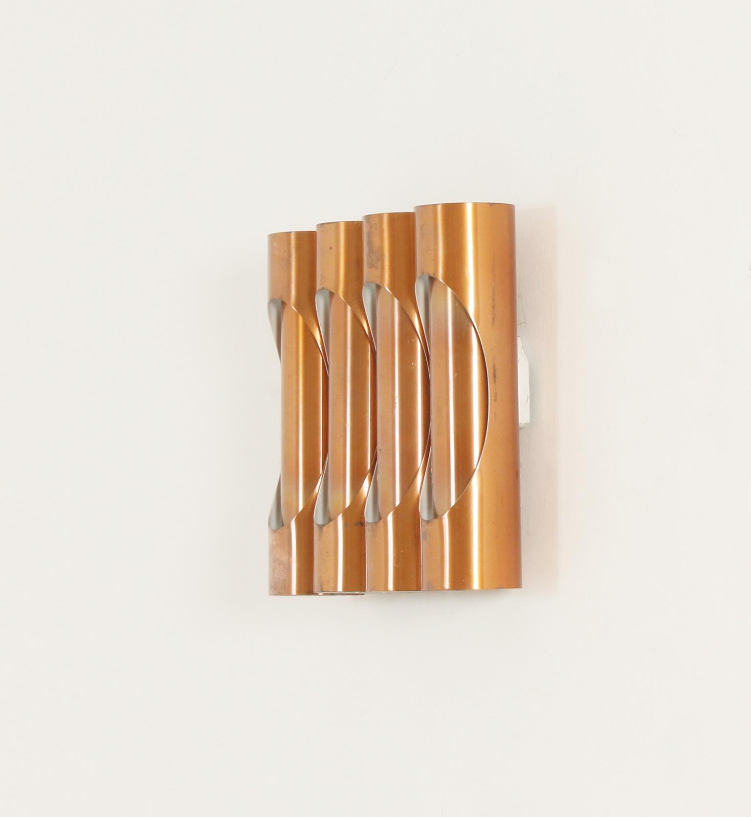 Modular Composition of Copper Wall Lights from 1960's For Sale 5