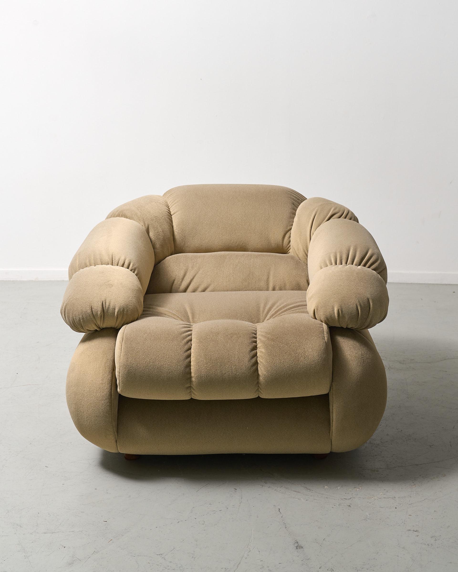 Modular corner sofa and matching easy chair by Adriano Piazzesi For Sale 7
