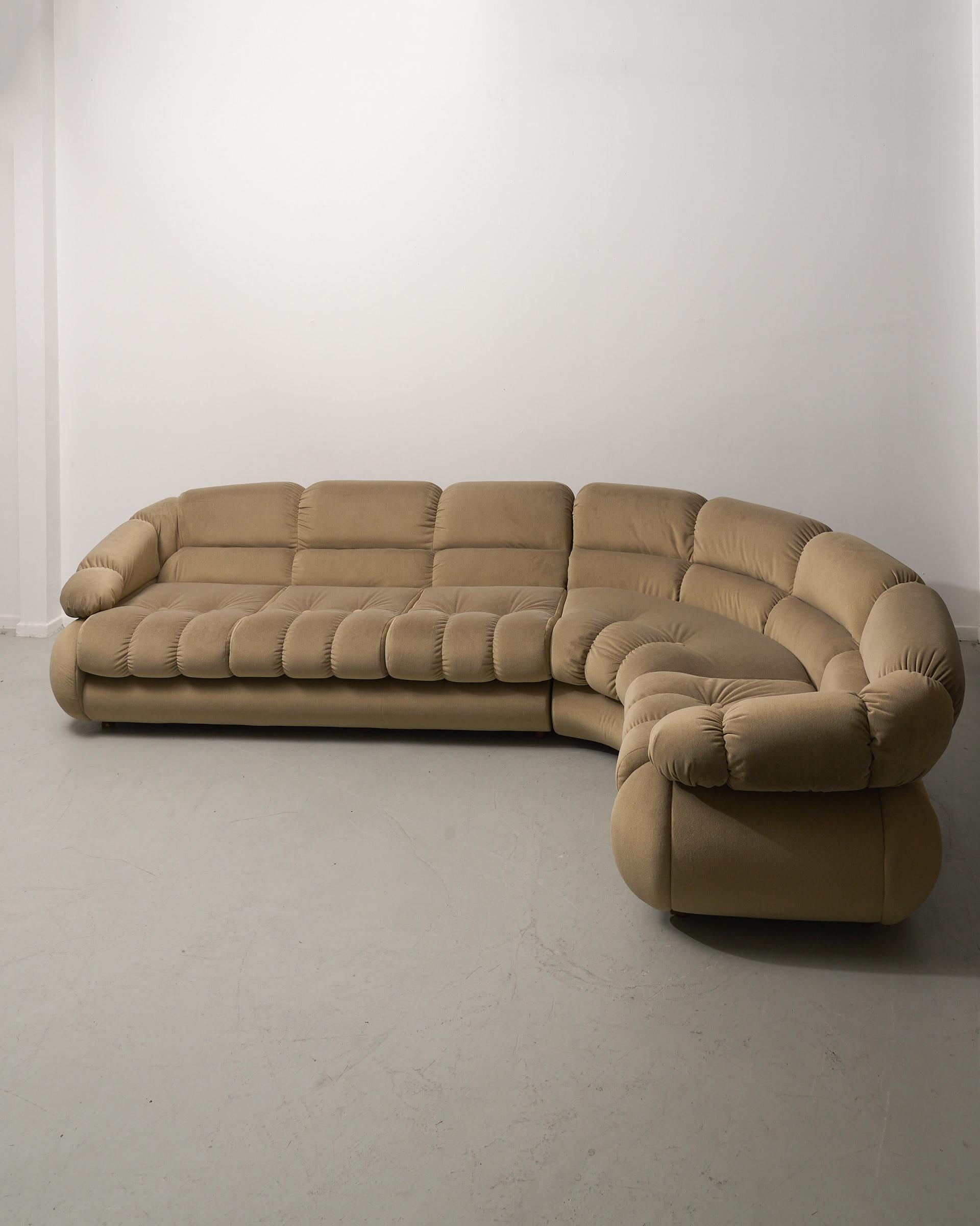 Mid-Century Modern Modular corner sofa and matching easy chair by Adriano Piazzesi For Sale