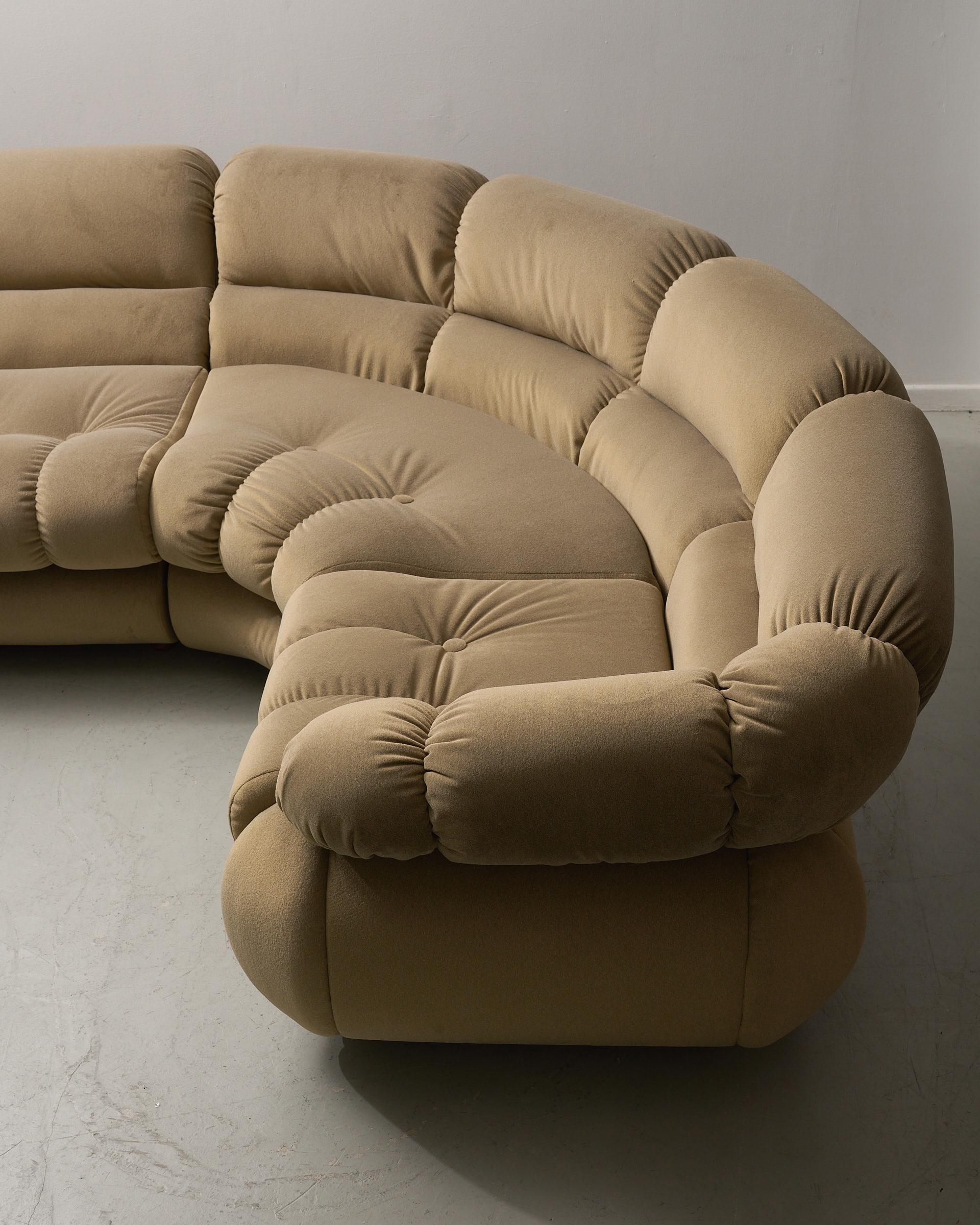 Italian Modular corner sofa and matching easy chair by Adriano Piazzesi For Sale