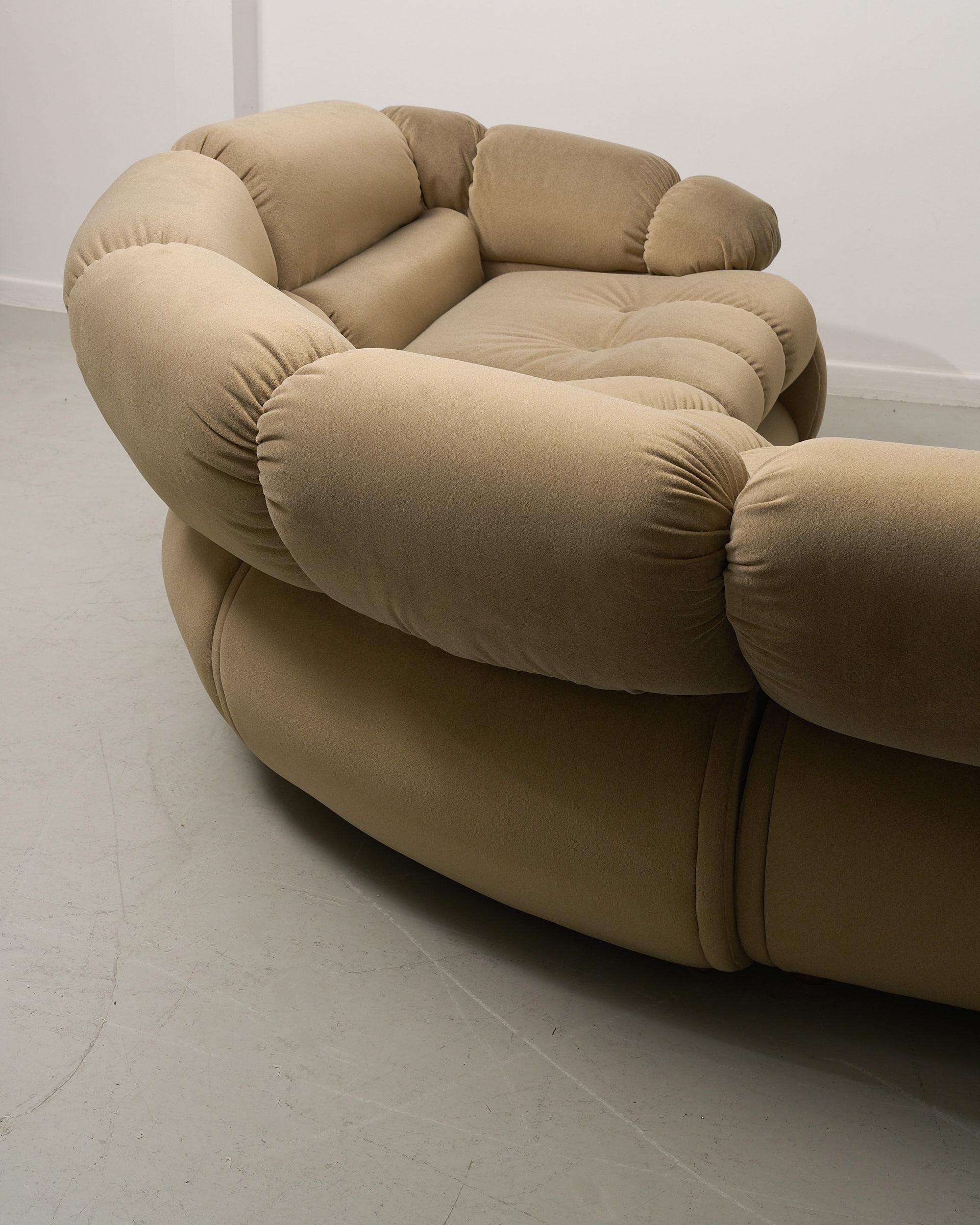 Late 20th Century Modular corner sofa and matching easy chair by Adriano Piazzesi For Sale