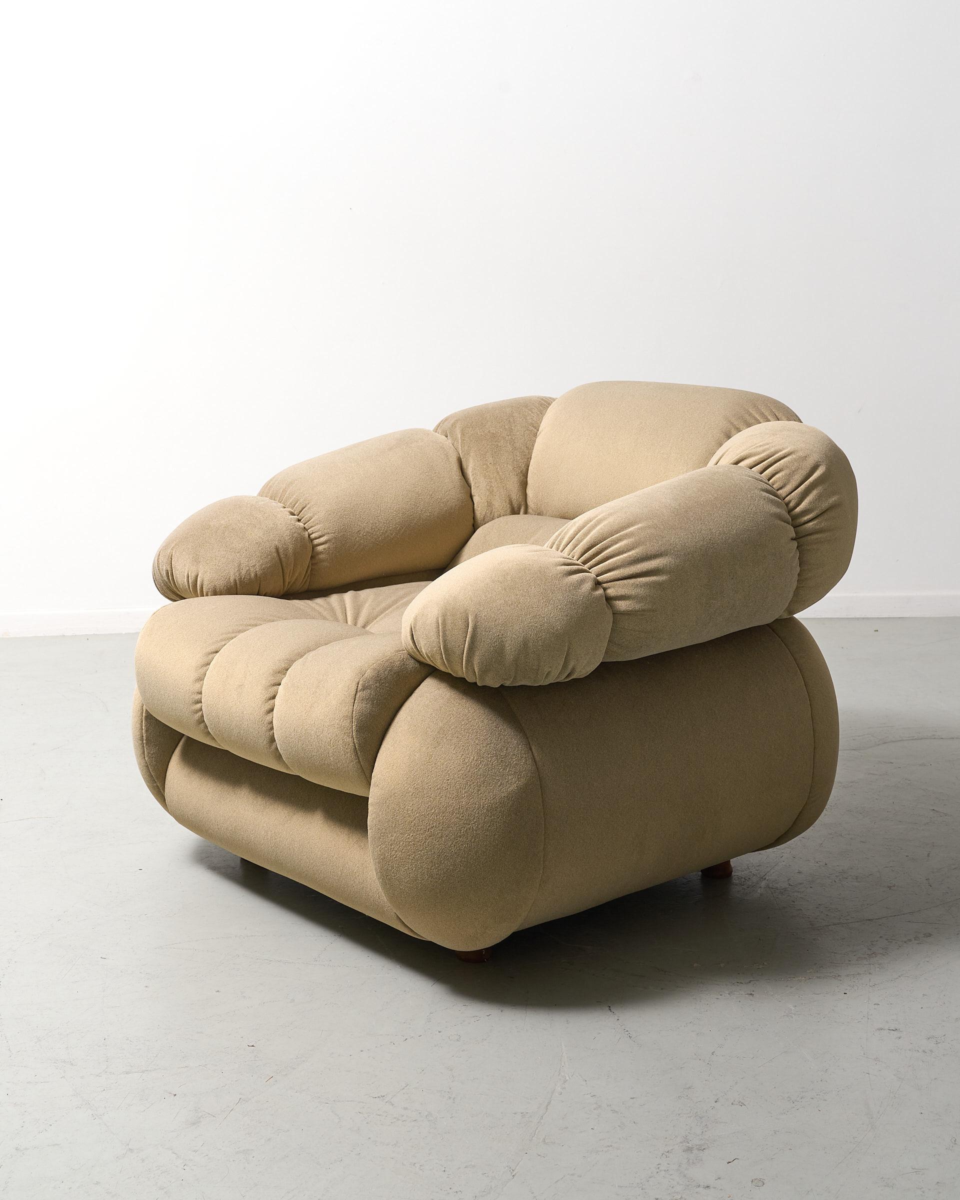 Modular corner sofa and matching easy chair by Adriano Piazzesi For Sale 1