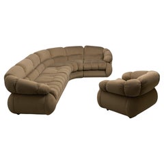 Modular corner sofa and matching easy chair by Adriano Piazzesi