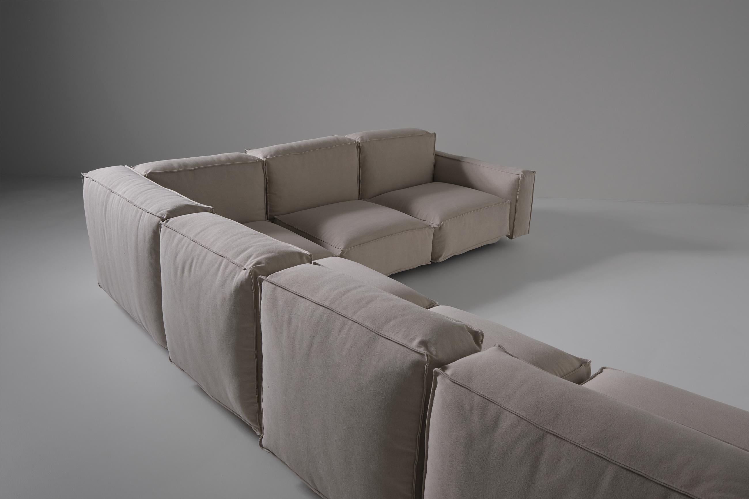 Canvas Modular Corner Sofa by Mario Marenco for Arflex, Italy, 1970s