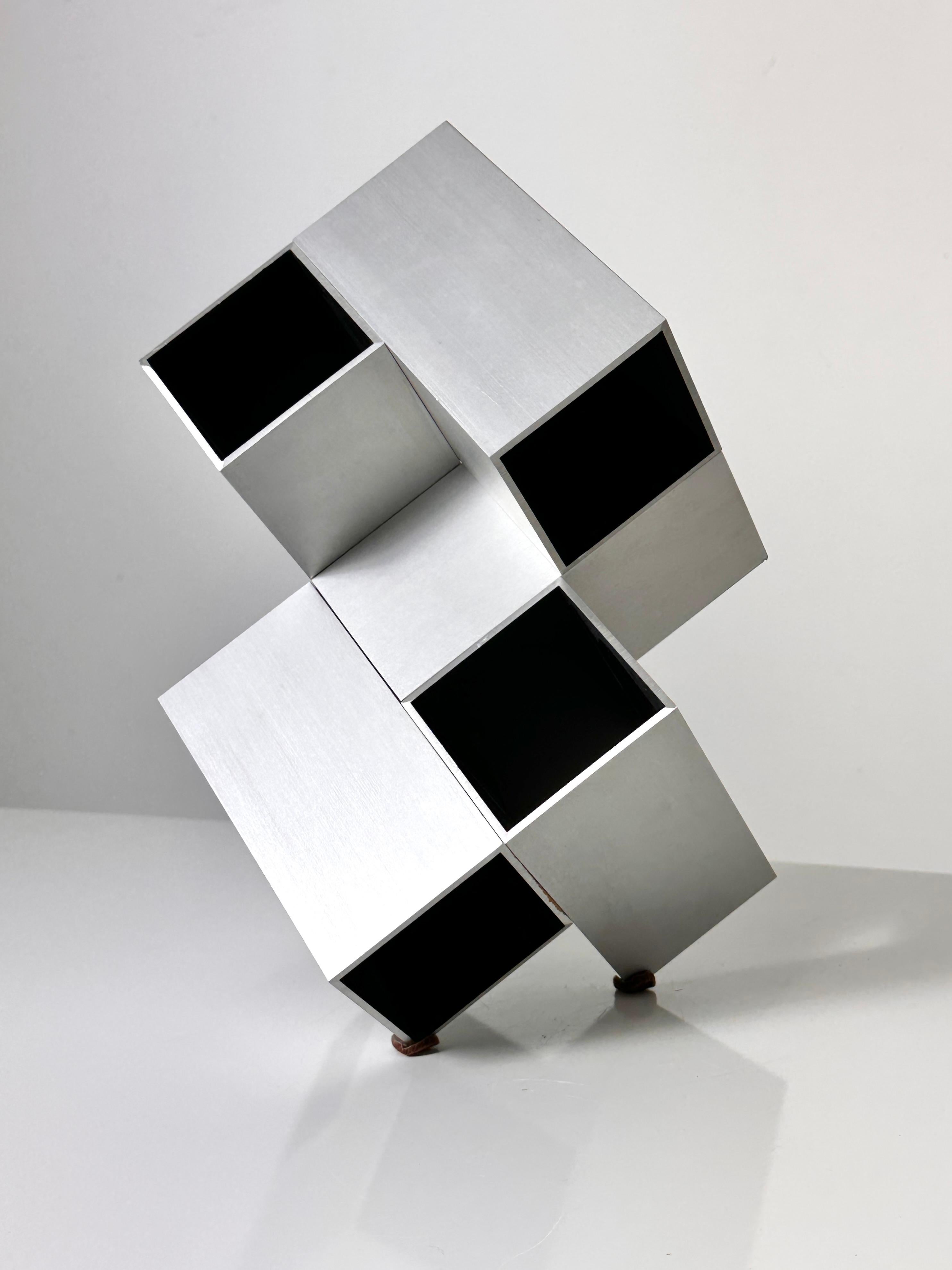 Aluminum Modular Cube Sculpture by Kosso Eloul Israeli Artist 1920-1995 Toronto Canada  For Sale