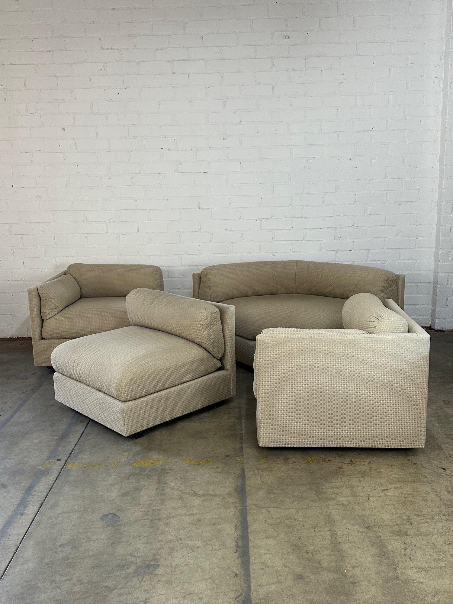 Mid-Century Modern Modular Curved Post Modern Sofa