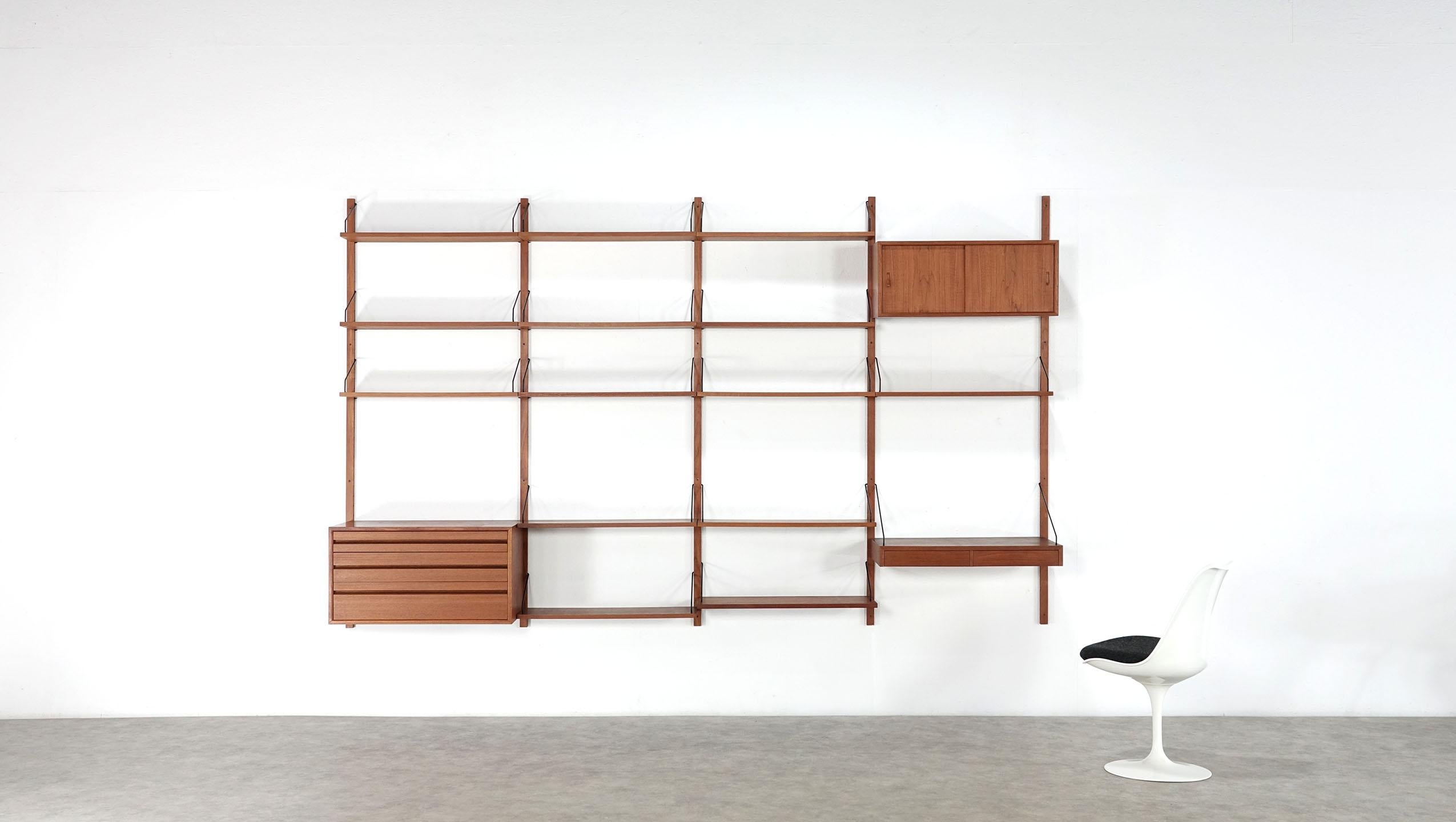 Modular Danish teak shelving system by Poul Cadovius for Cado Royal 5