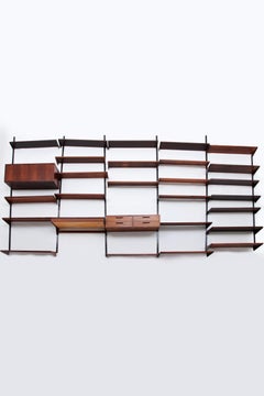 Parete modulare in legno scuro di Kai Kristiansen - FM Møbler