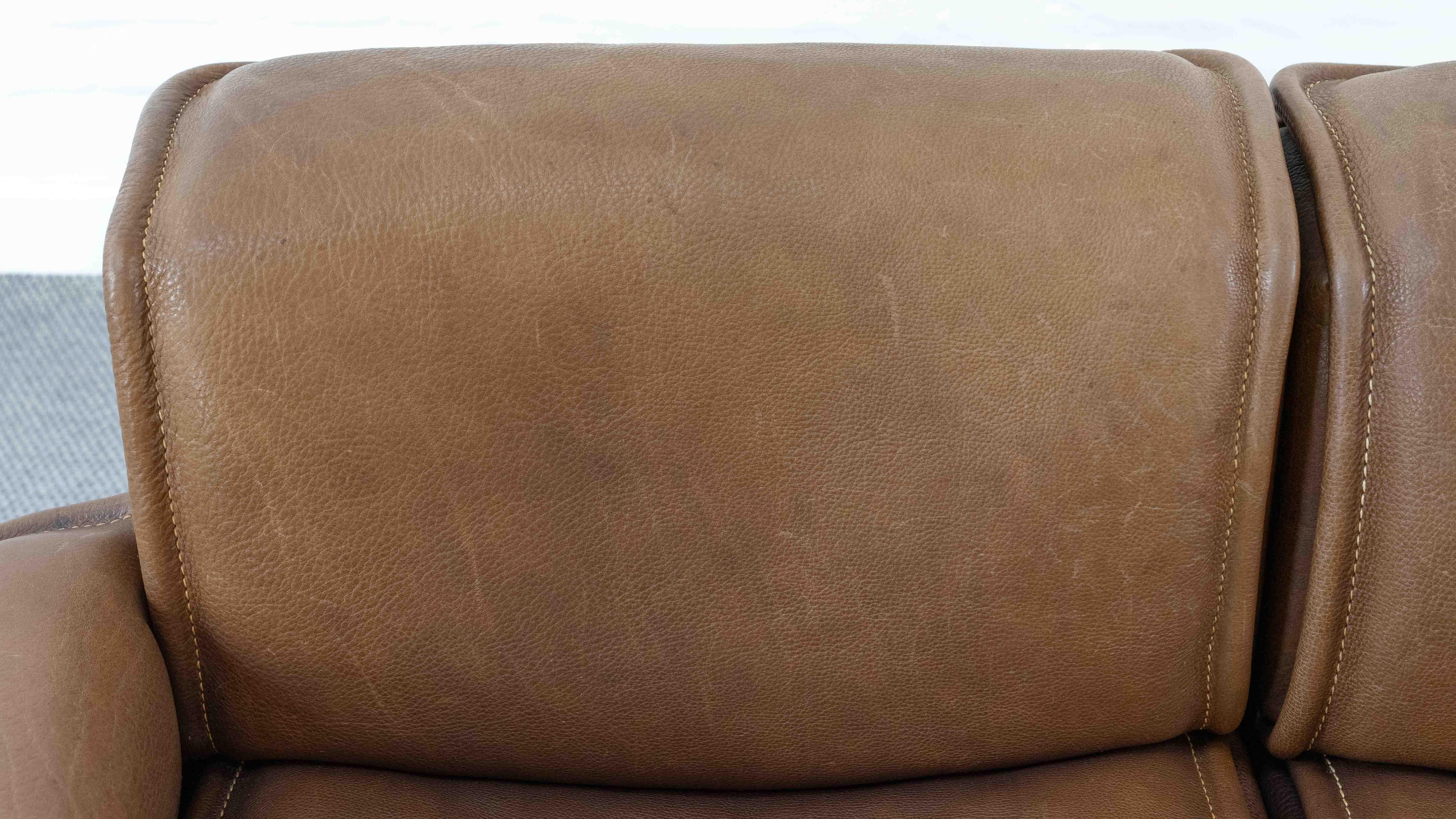 Canapé modulaire DS-12 de Sede en cuir cognac, années 70 en vente 3