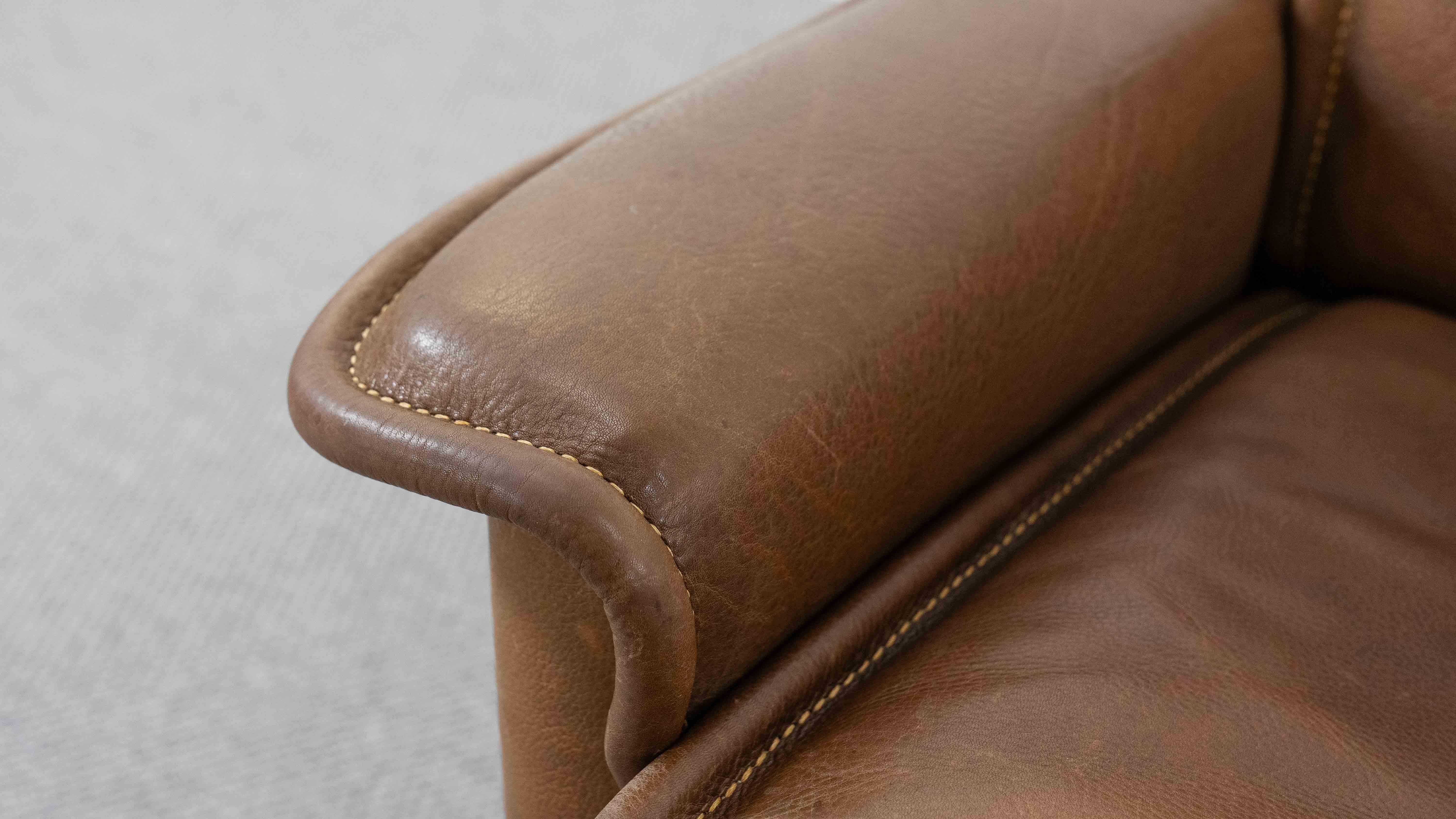Canapé modulaire DS-12 de Sede en cuir cognac, années 70 en vente 9
