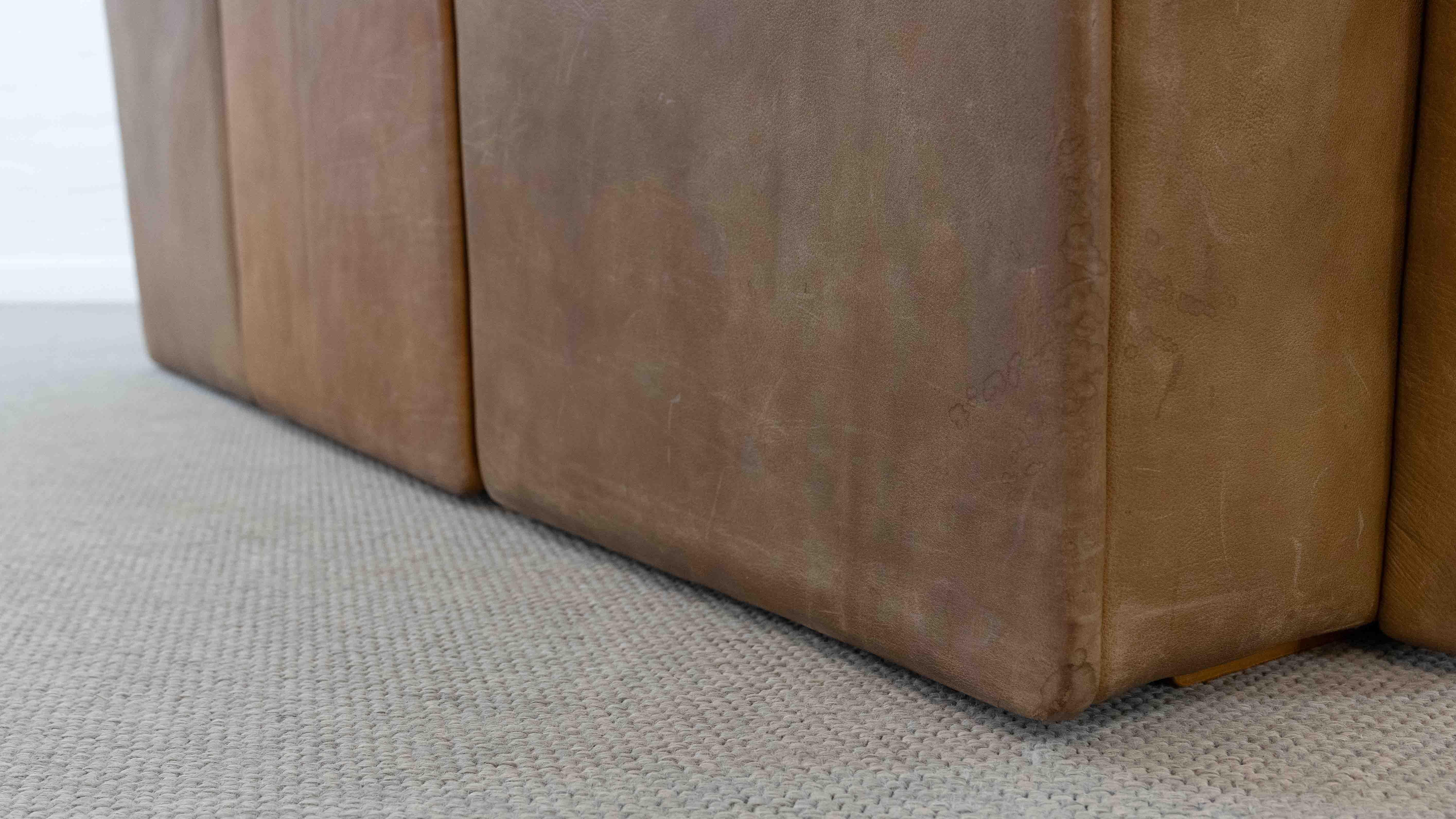 Canapé modulaire DS-12 de Sede en cuir cognac, années 70 en vente 13