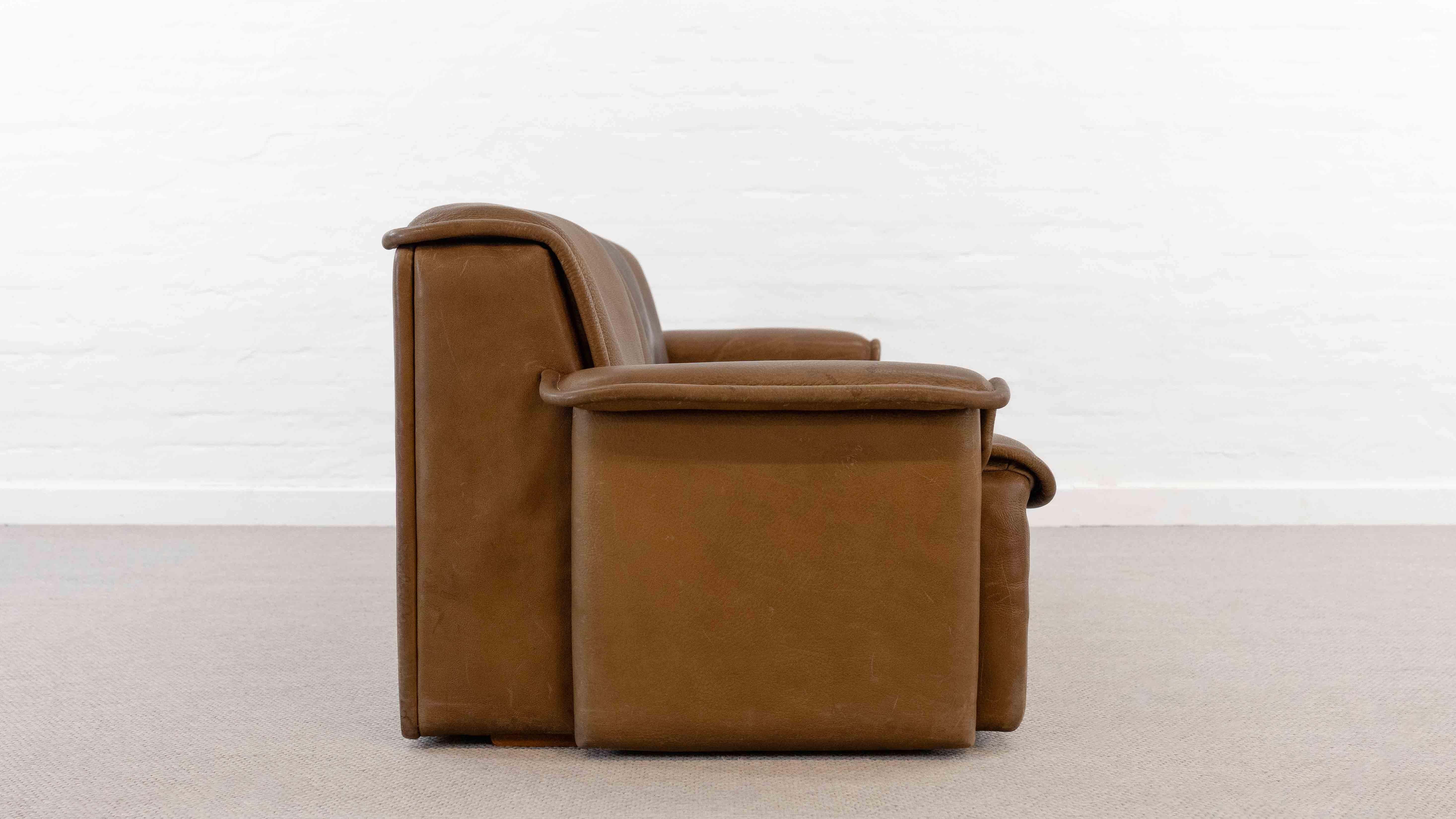 Mid-Century Modern Canapé modulaire DS-12 de Sede en cuir cognac, années 70 en vente