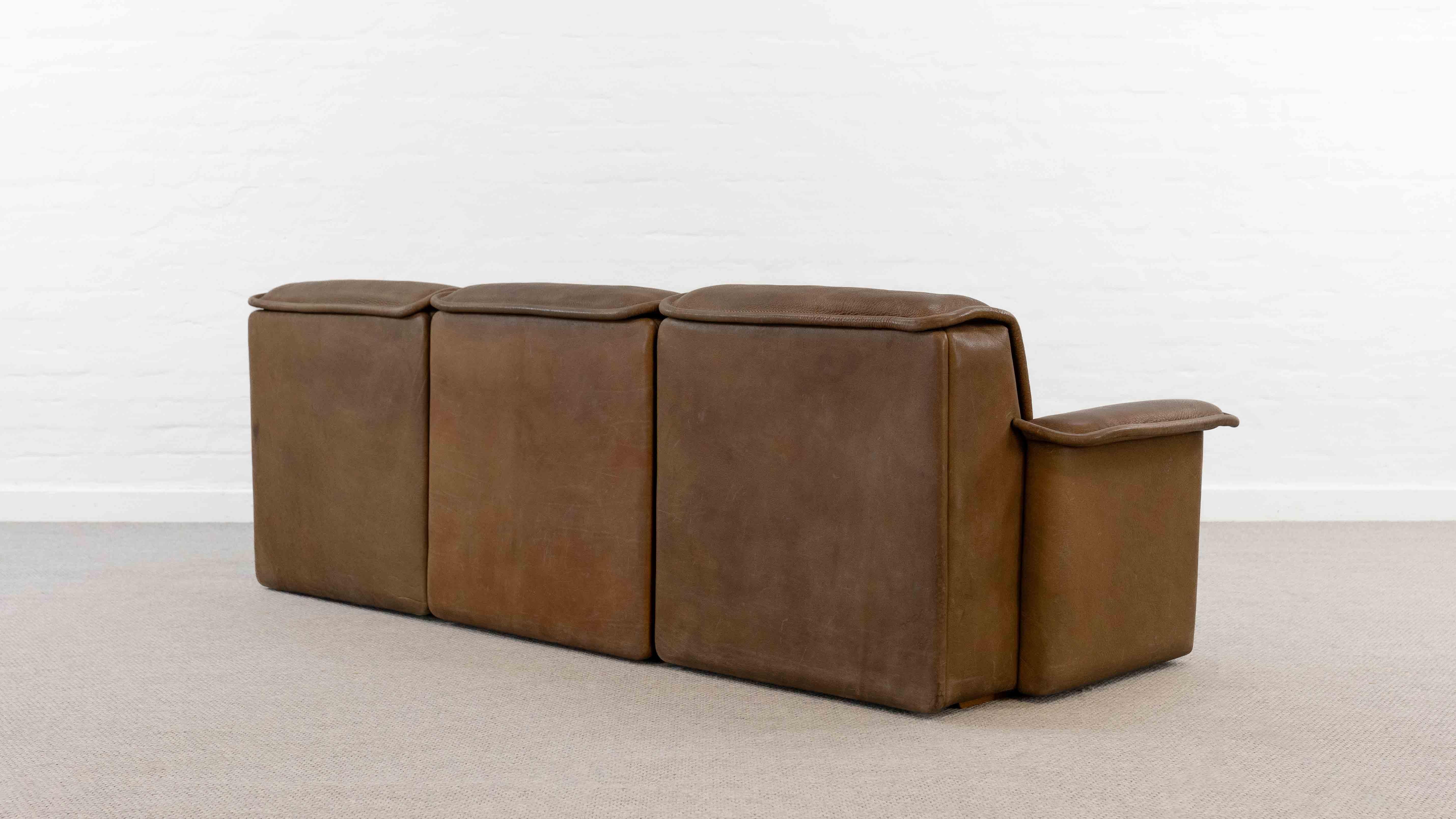 Suisse Canapé modulaire DS-12 de Sede en cuir cognac, années 70 en vente