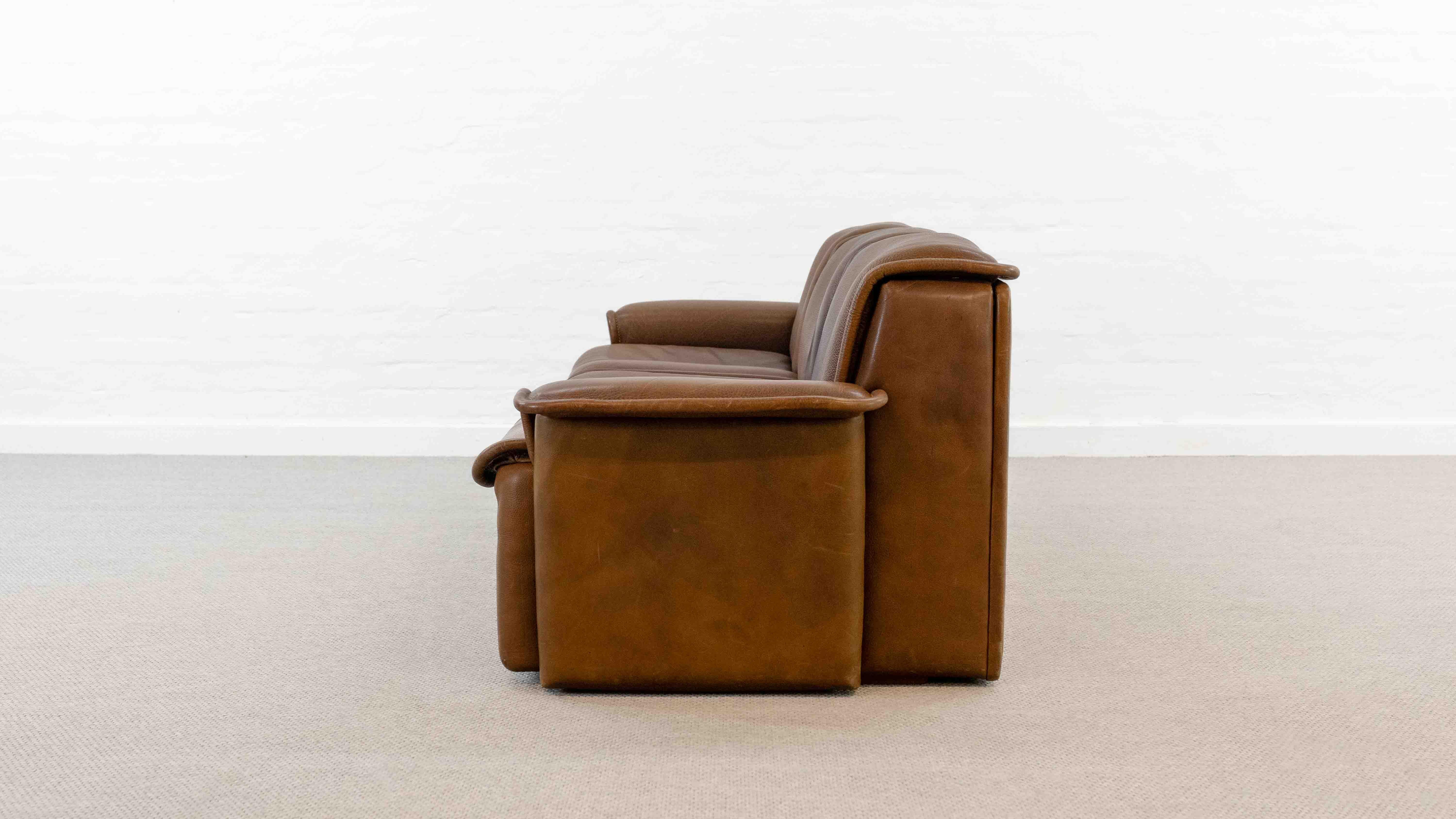 Cuir Canapé modulaire DS-12 de Sede en cuir cognac, années 70 en vente