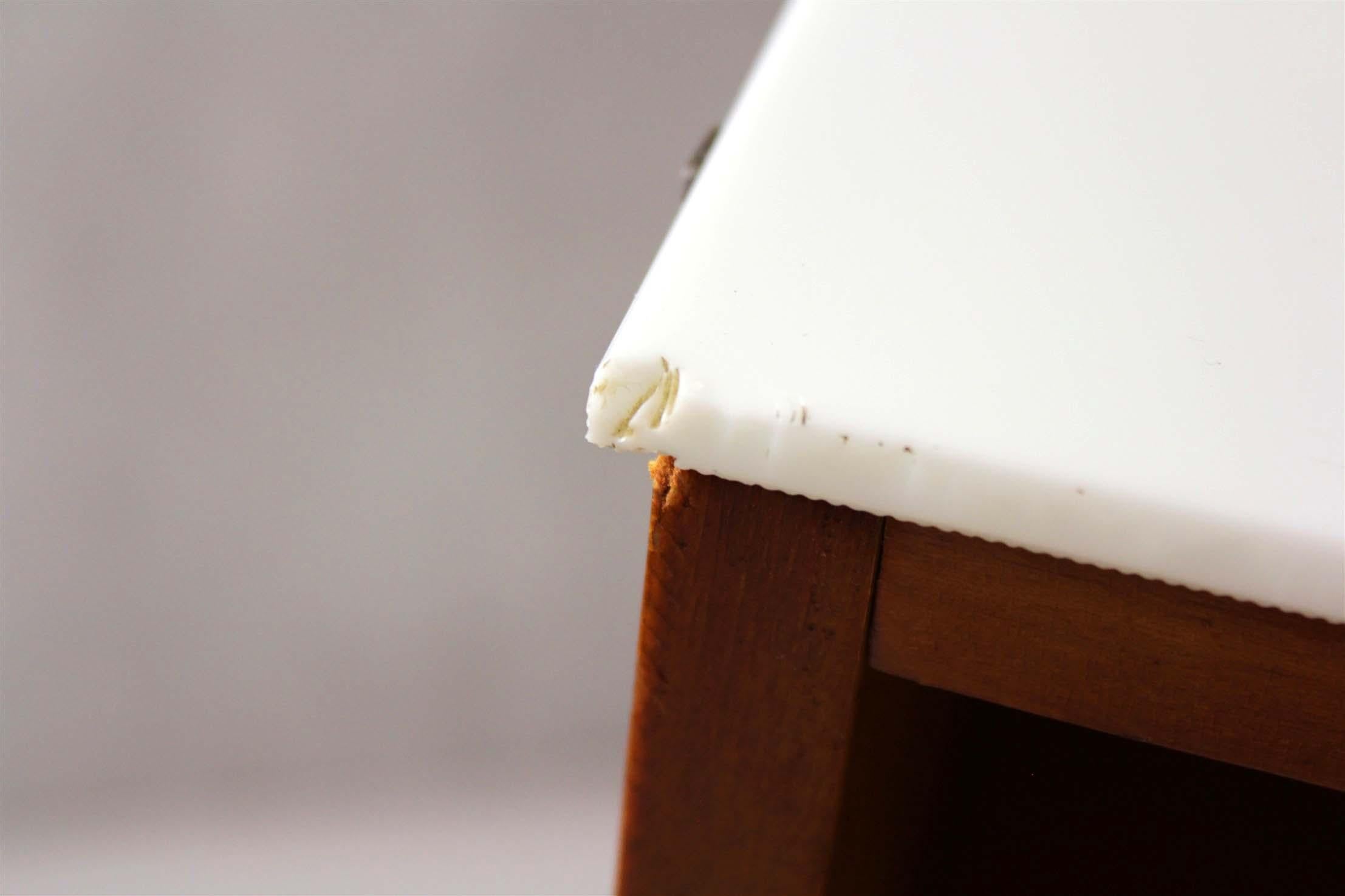 Modular Desk Set with White Glass Top by Mojmir Pozar, 1960s, Set of 3 For Sale 5
