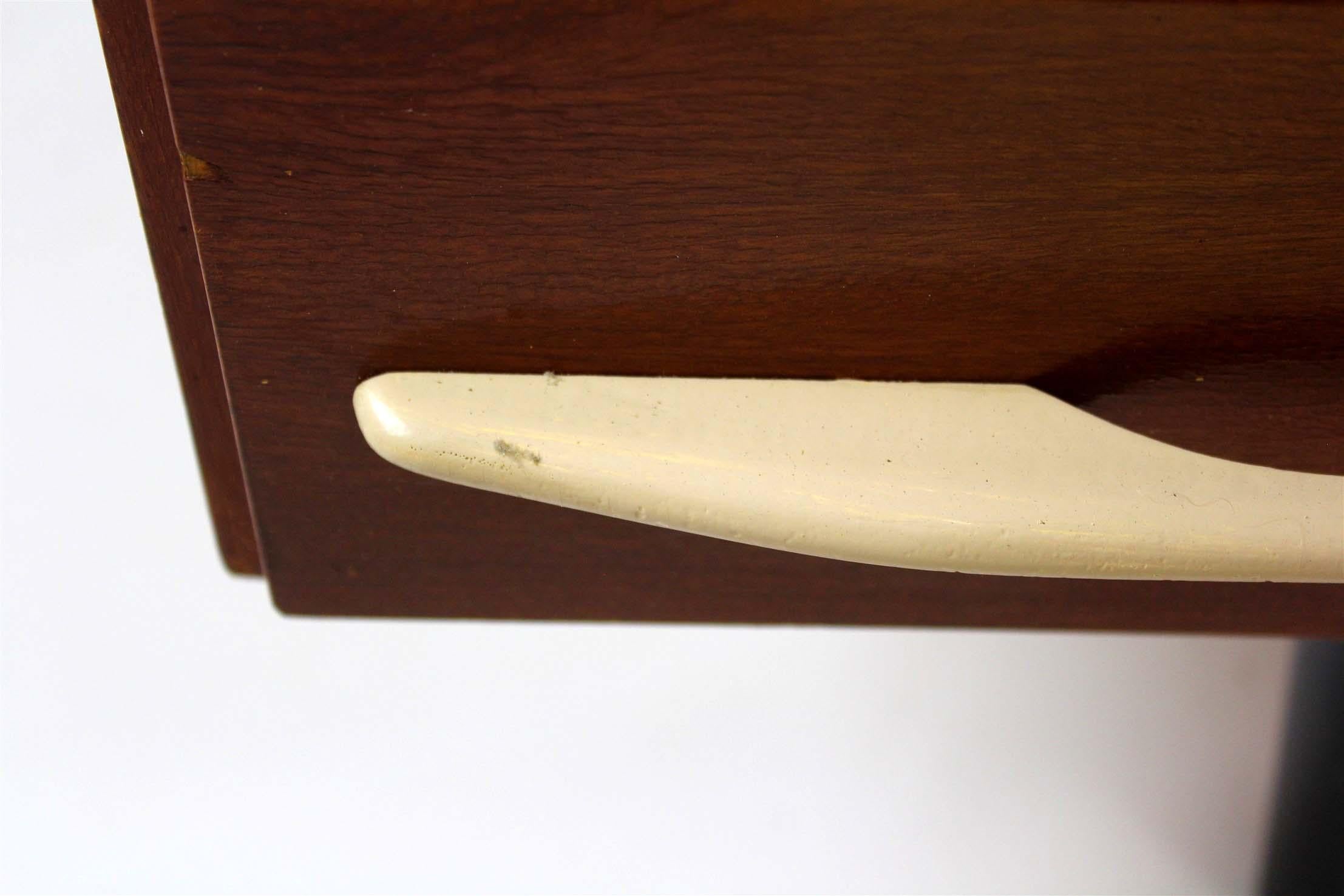 20th Century Modular Desk Set with White Glass Top by Mojmir Pozar, 1960s, Set of 3 For Sale