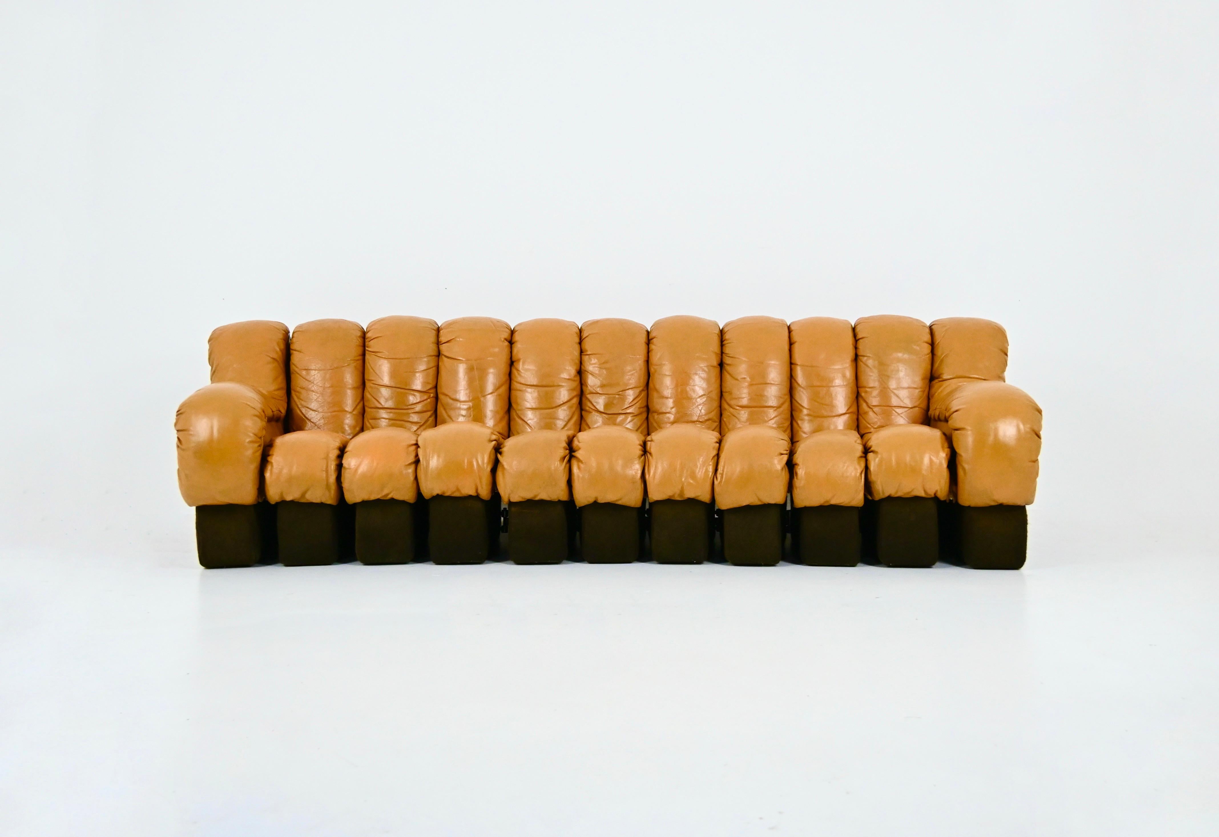 Leather Modular DS-600 Sofa by Berger, Peduzzi, Vogt & Ulrich for De Sede, 1970s For Sale