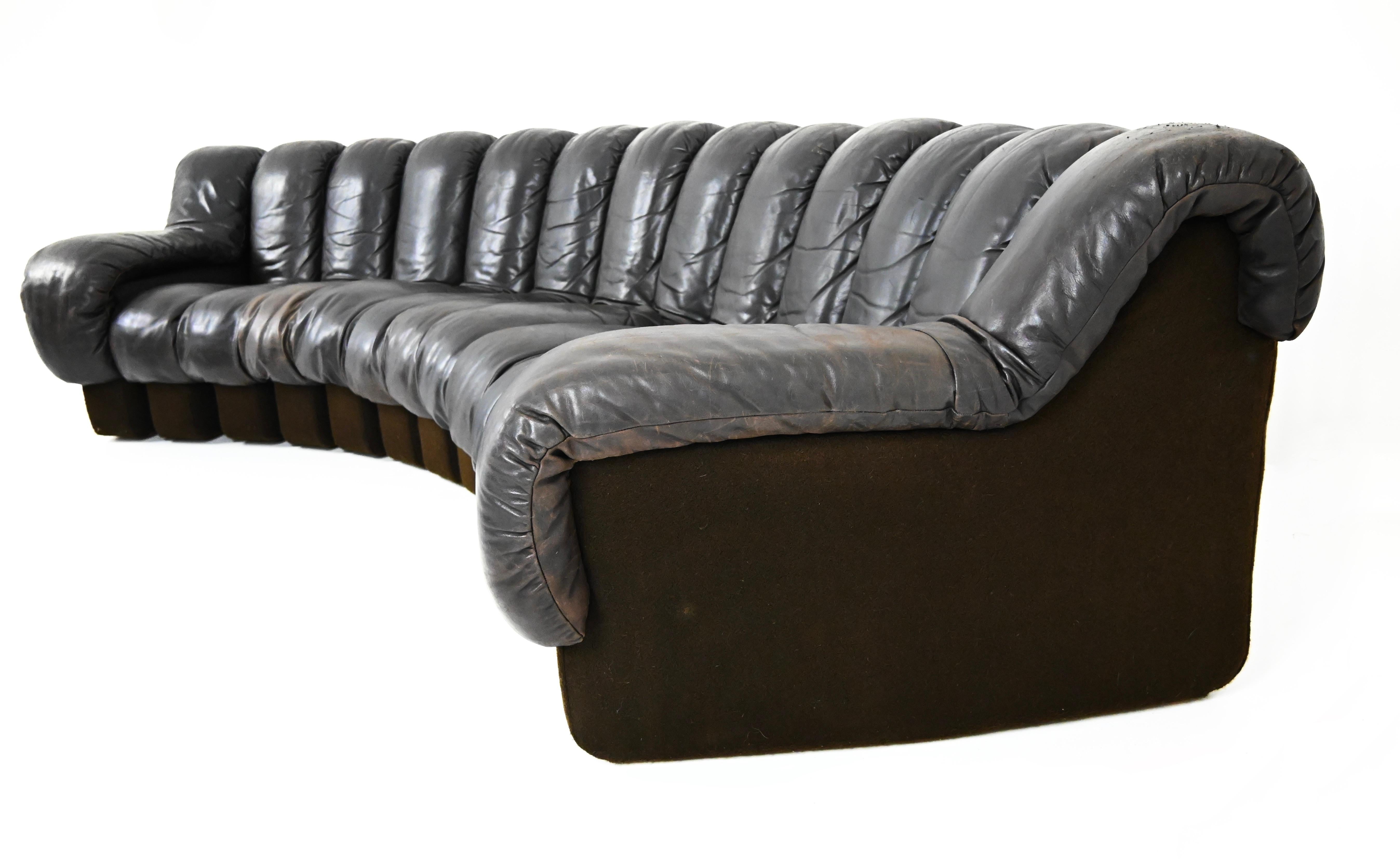 Sofá modular DS-600 de Berger, Peduzzi, Vogt & Ulrich para De Sede, década de 1970 Cuero en venta