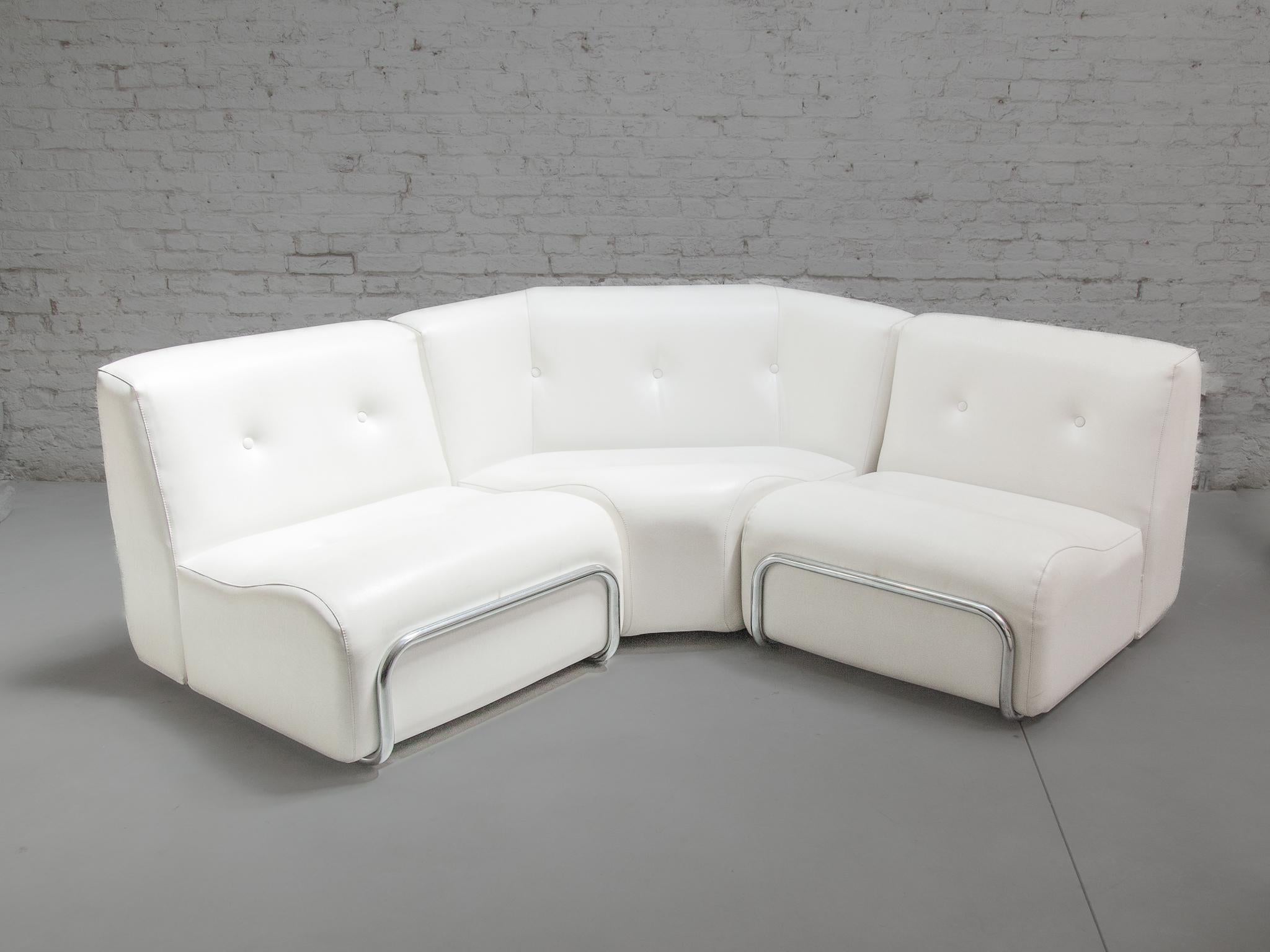 Modular Eight Chairs Living-roomset of Adriano Piazzesi Lounge Chairs and Stools 4