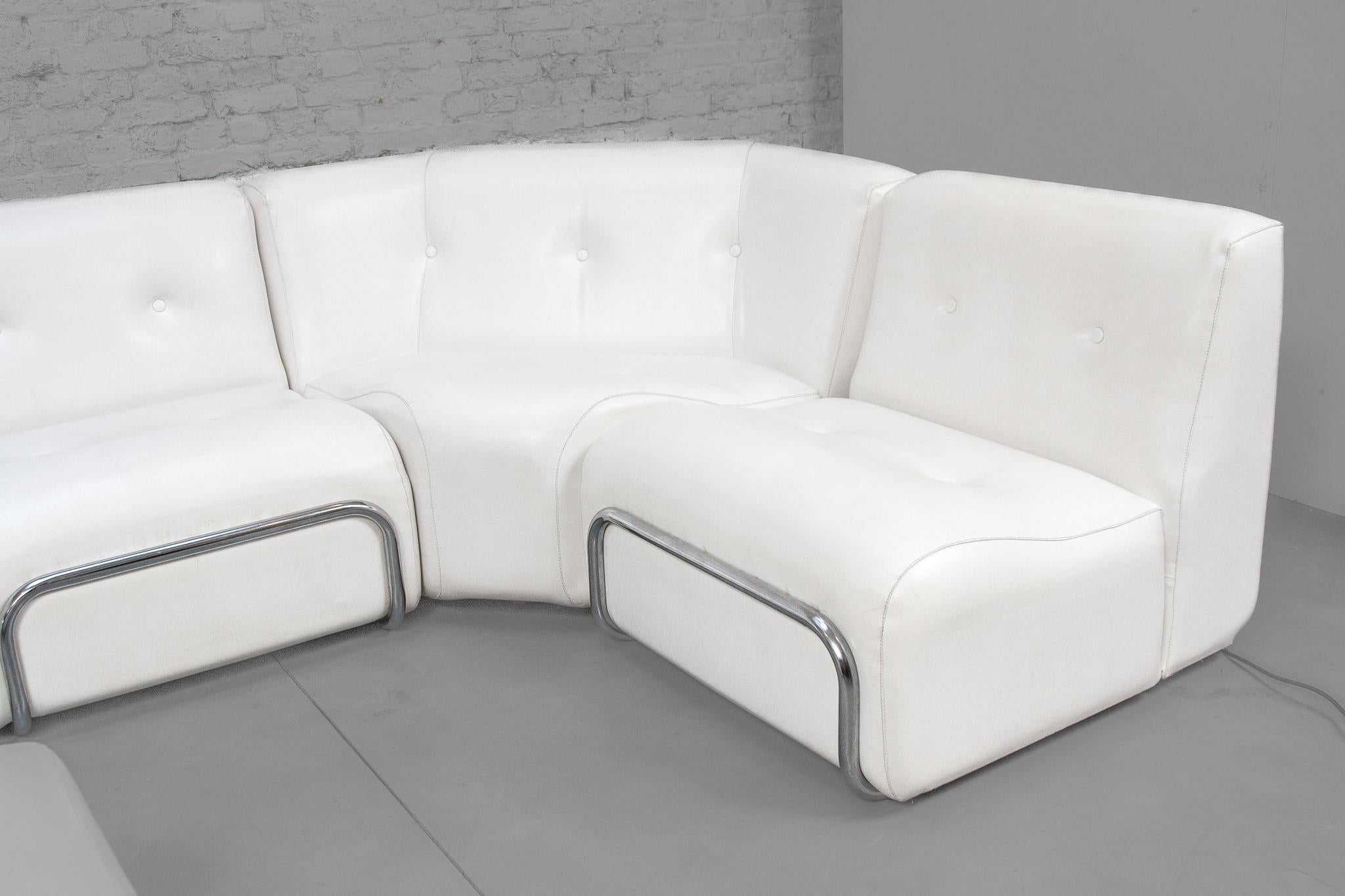 Modular Eight Chairs Living-roomset of Adriano Piazzesi Lounge Chairs and Stools 7