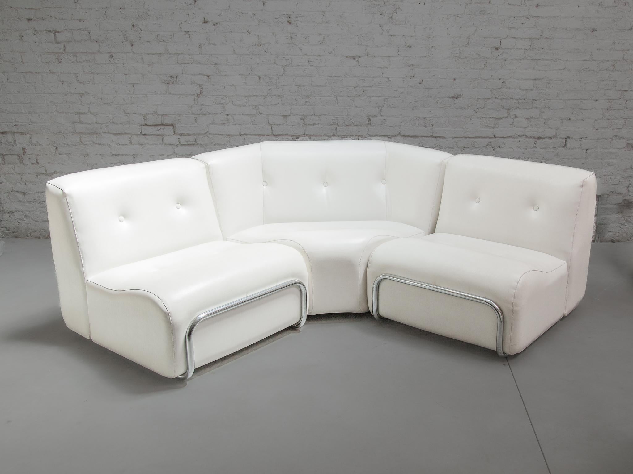 Modular Eight Chairs Living-roomset of Adriano Piazzesi Lounge Chairs and Stools 2