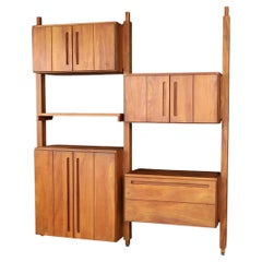 Modular Elmwood Bookcase in the Style of Pierre Chapo, France, 1960s