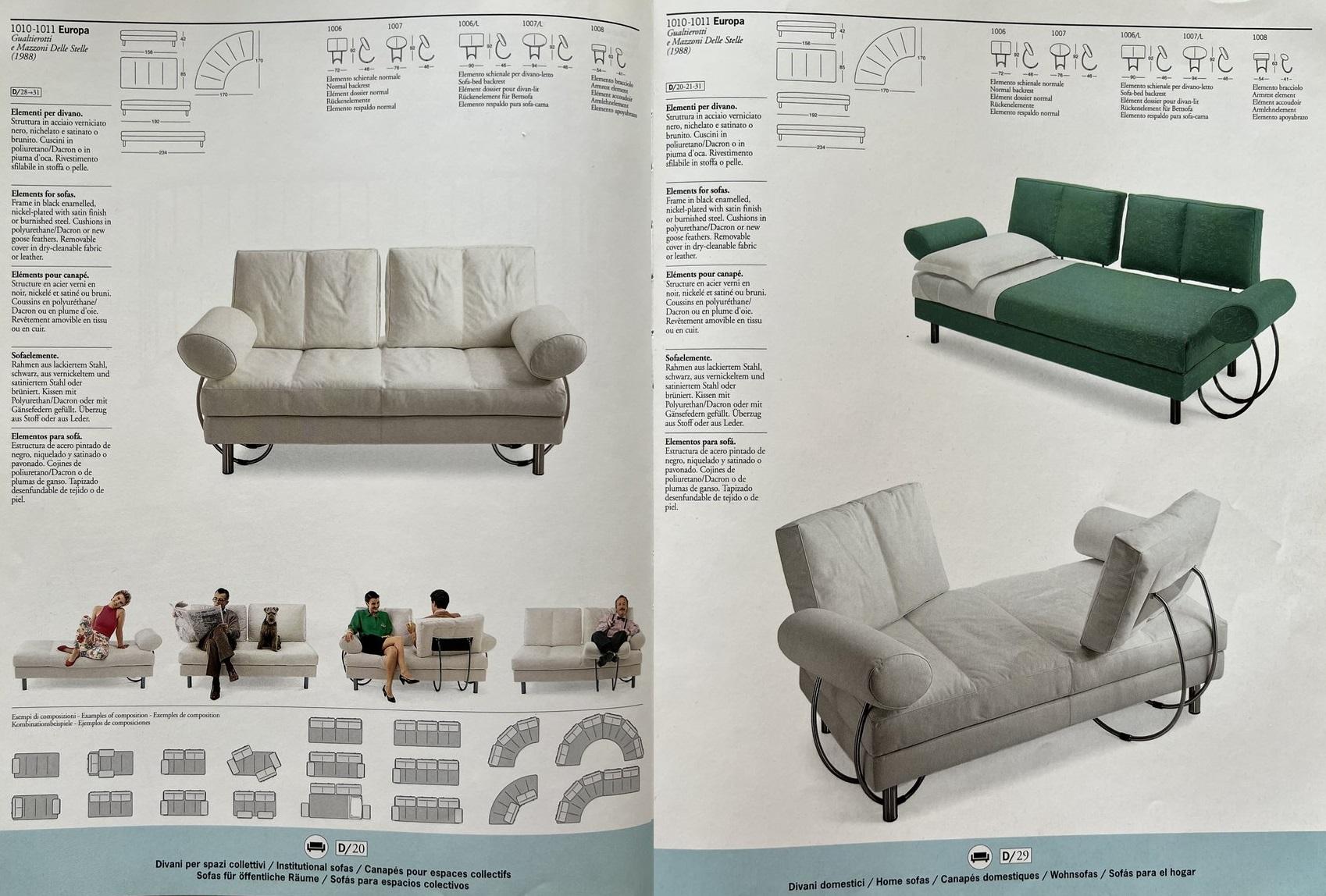 Modulares Europa-Sofa von G. Gualtierotti & Alessandro Mazzoni für Zanotta, 1988 14