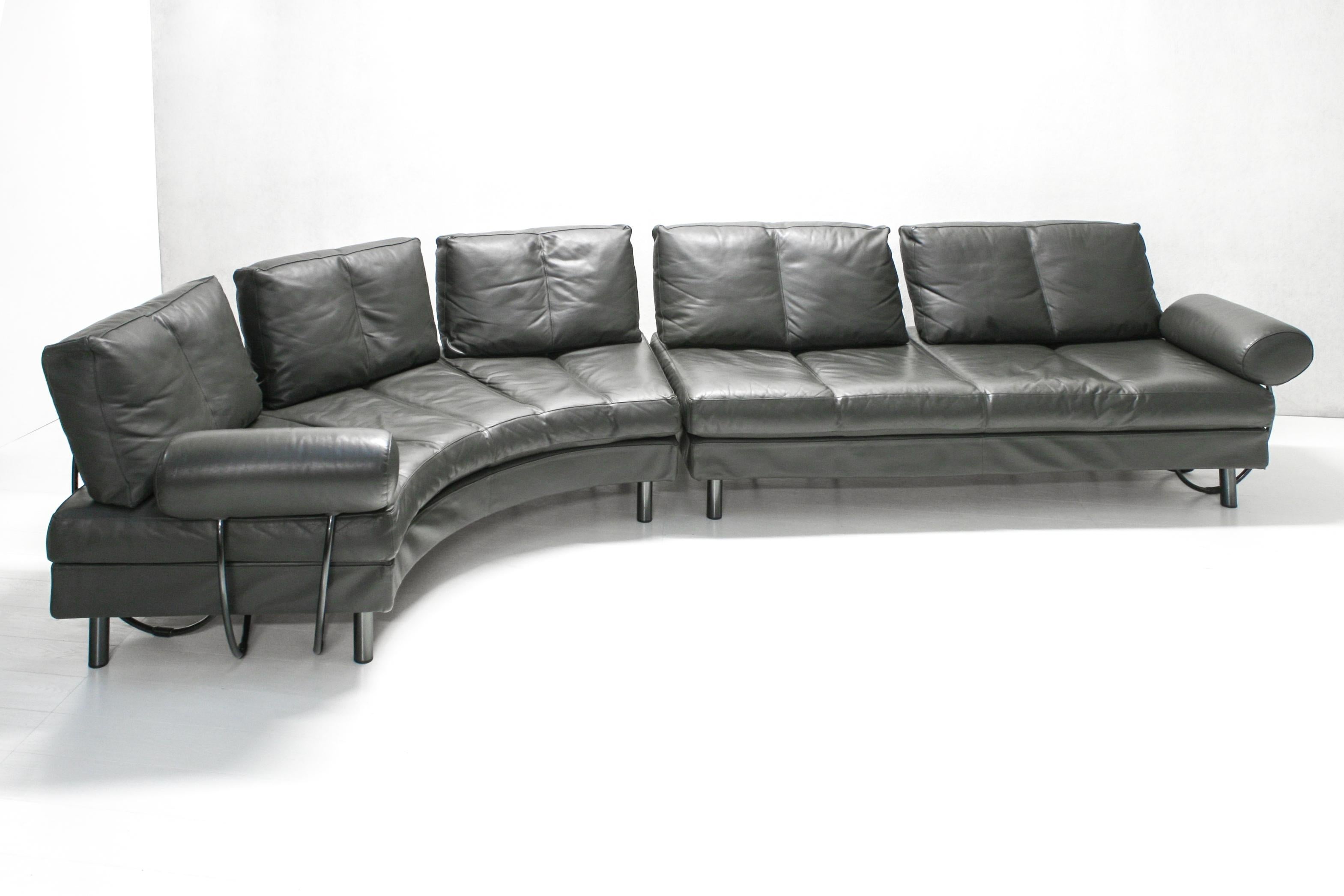 Steel Modular Europa Sofa by G. Gualtierotti & Alessandro Mazzoni for Zanotta, 1988
