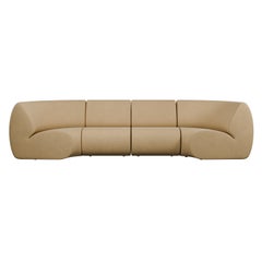 Modular Four-Seater Hanabira Sofa by Maker Murmurio, Beige Fabric, New