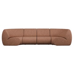 Modulares Hanabira Viersitzer-Sofa des Herstellers Murmurio, Korallenstoff, Neu