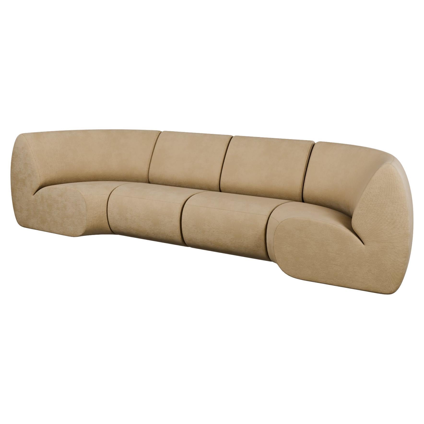 Modular Four-Seater Hanabira Sofa by Maker Murmurio, Coral Fabric, New