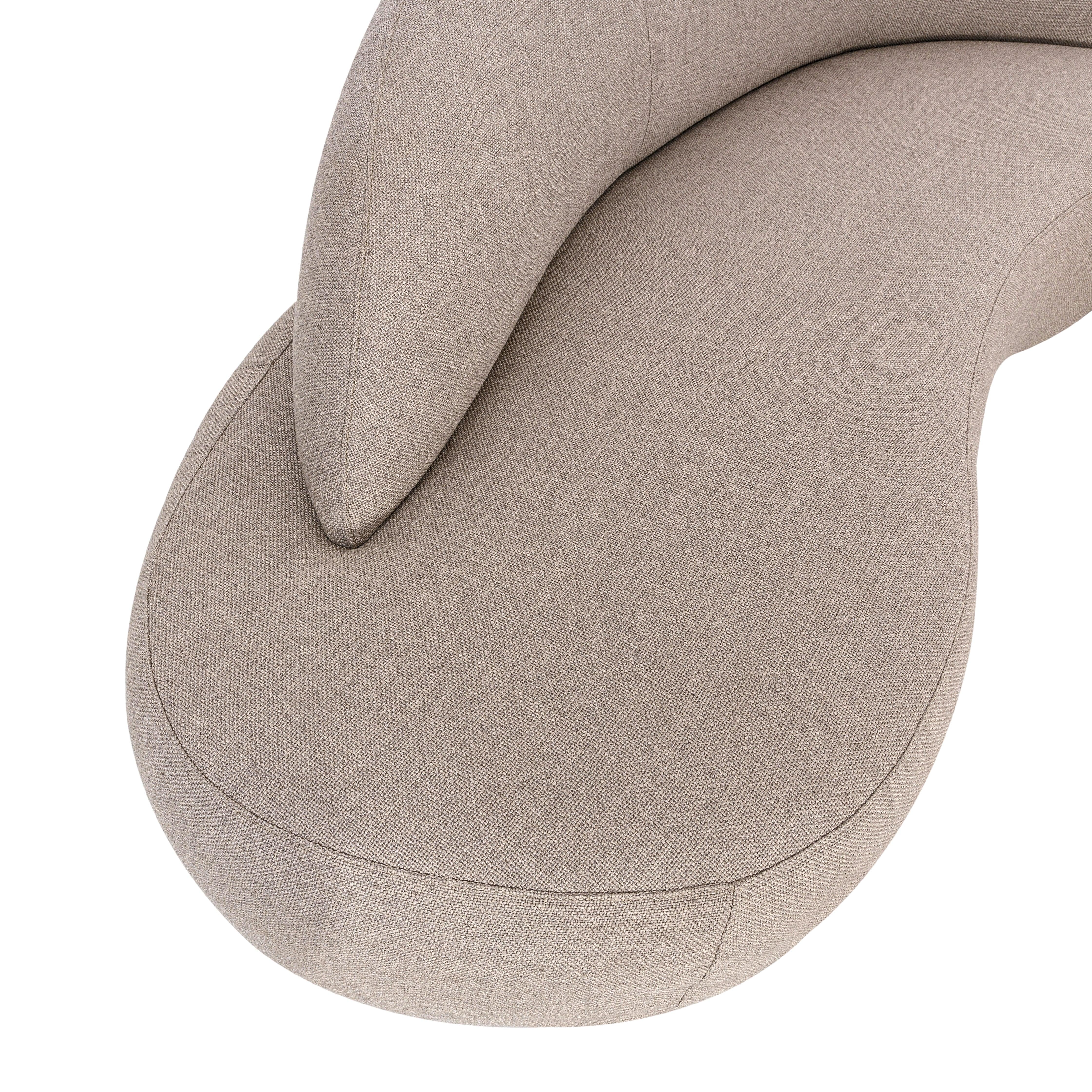 Brazilian Modular Greige Fabric Sofa with Volumetric Design, Customizable - Ruy Line For Sale