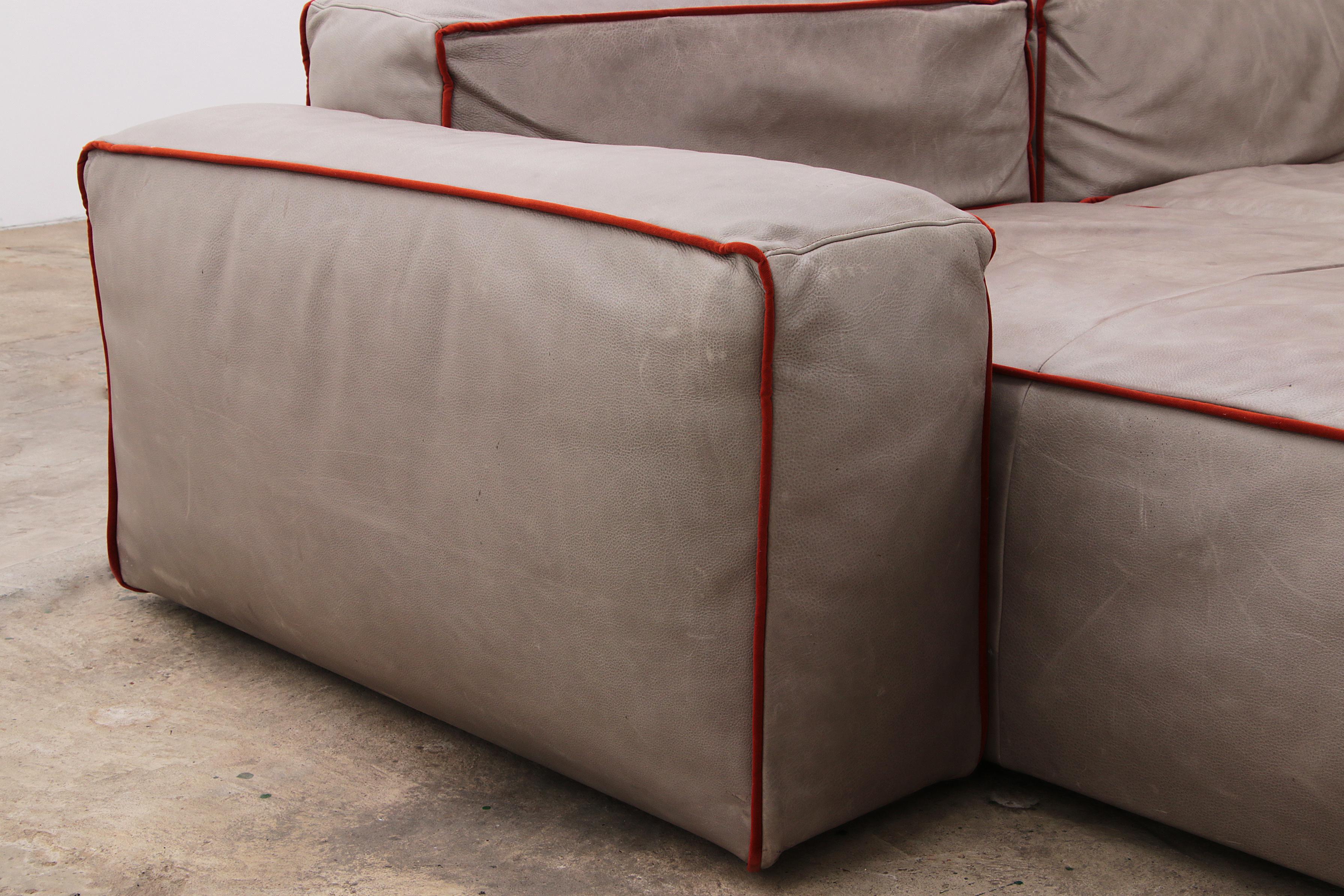 Modular Italian Leather Sofa Riff from Flexteam For Sale 5